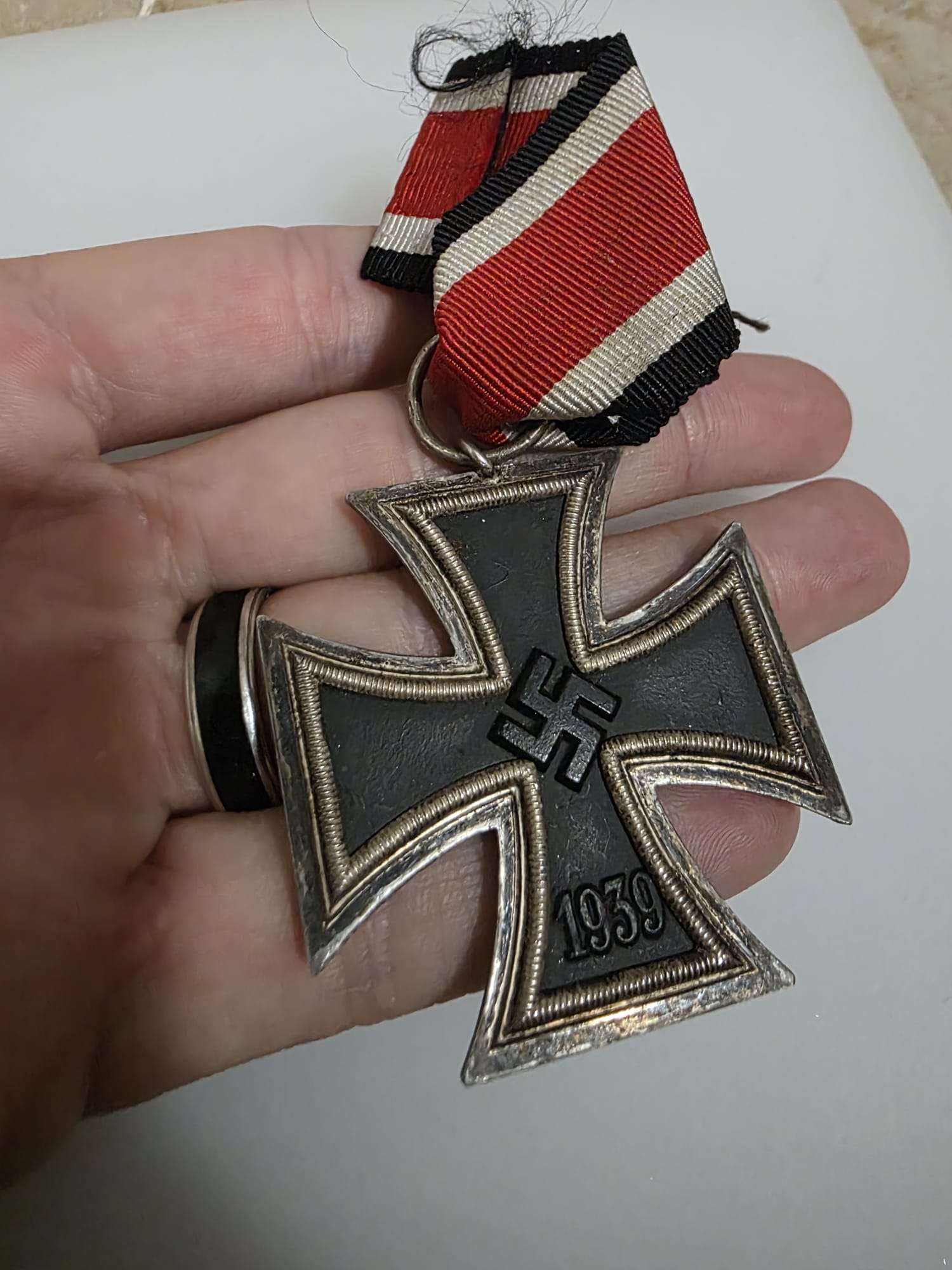 WWII German Iron Cross 2nd Class 1939 EK2 with Ribbon