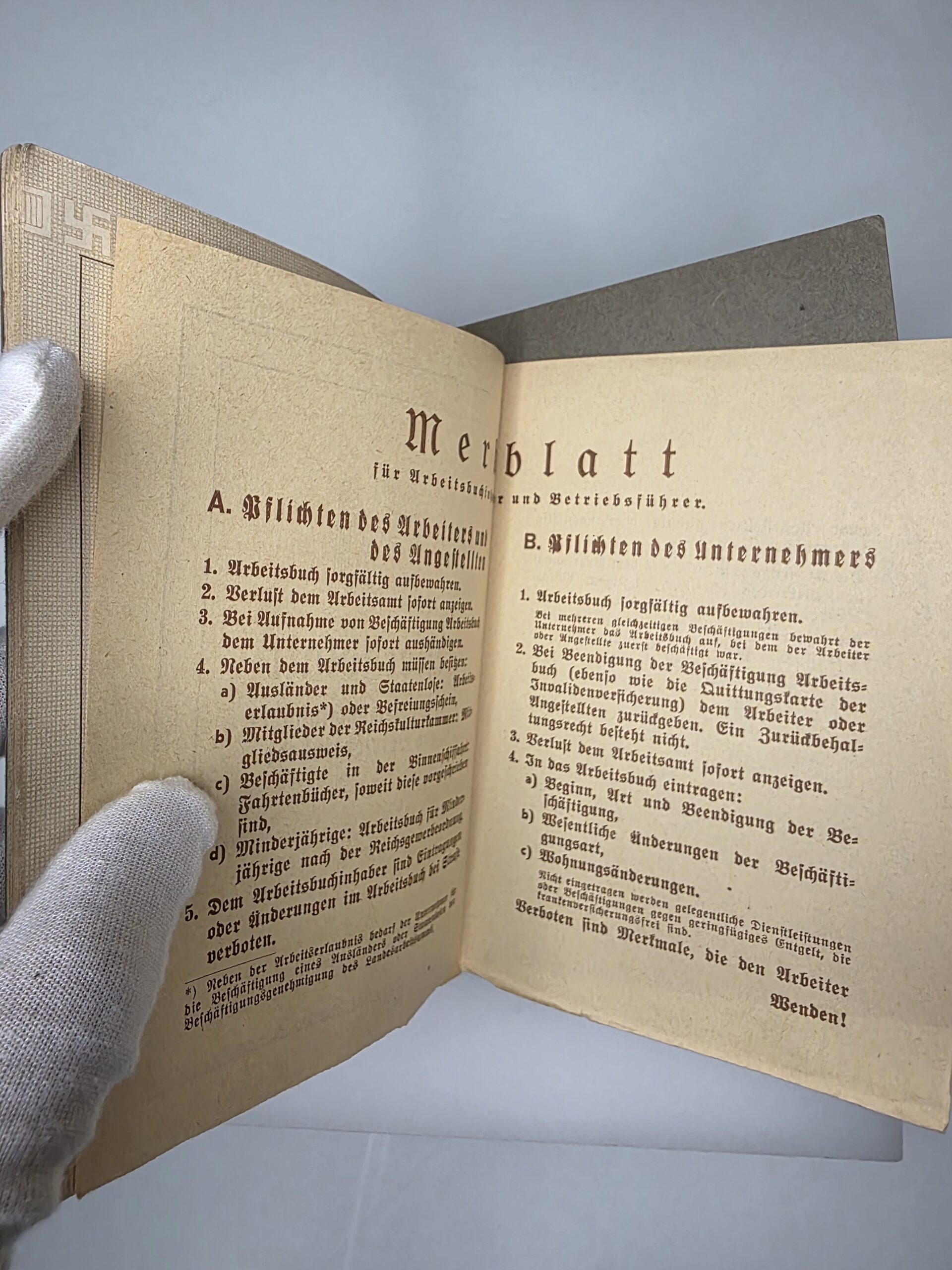 Karl Schirmer German Arbeitsbuch, Deutsches Reich Work Book, 1935 - Image 4