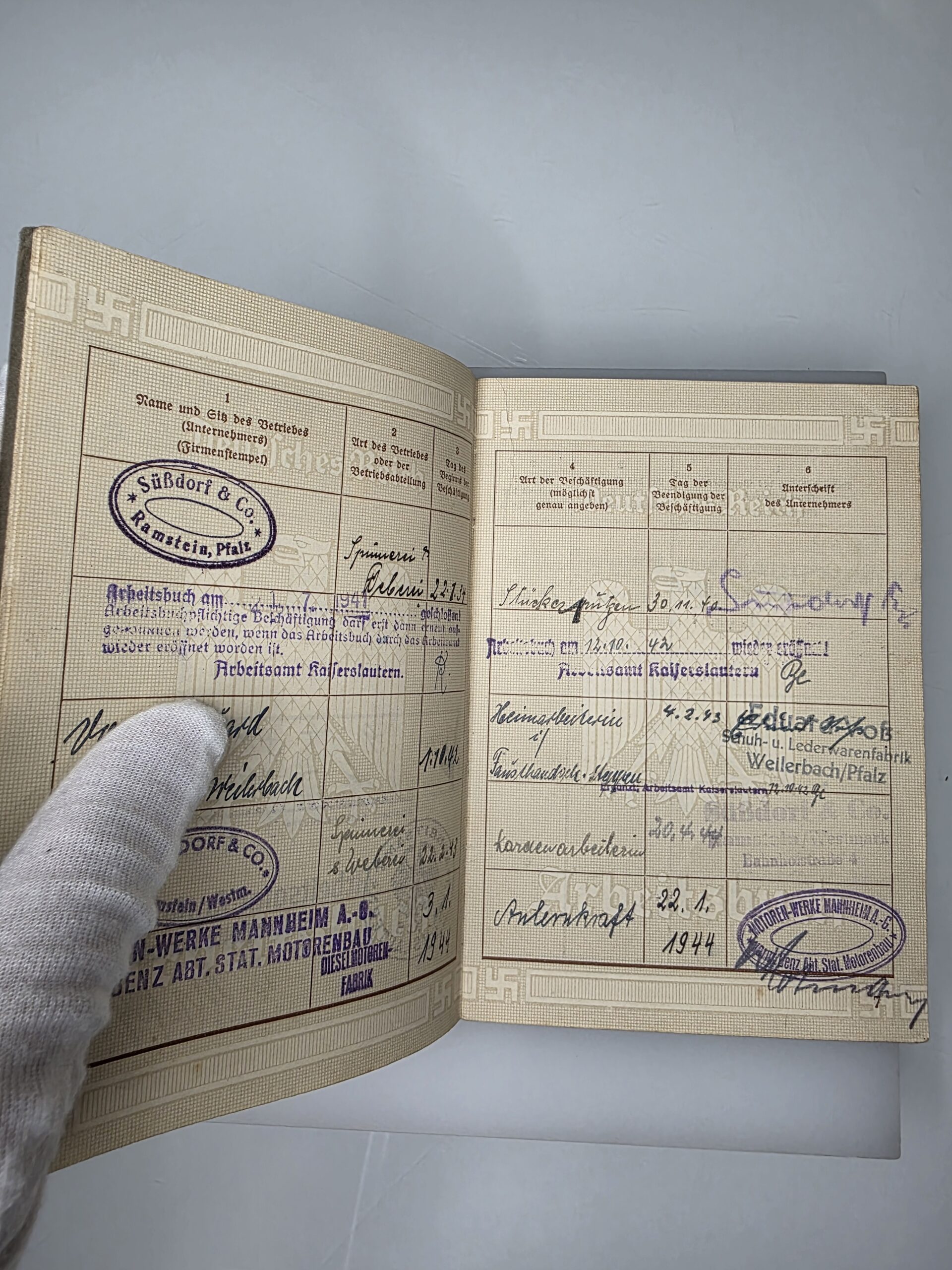 Heinrich Jung German Arbeitsbuch, Kaiserslautern–Landstuhl, 1936 - Image 5