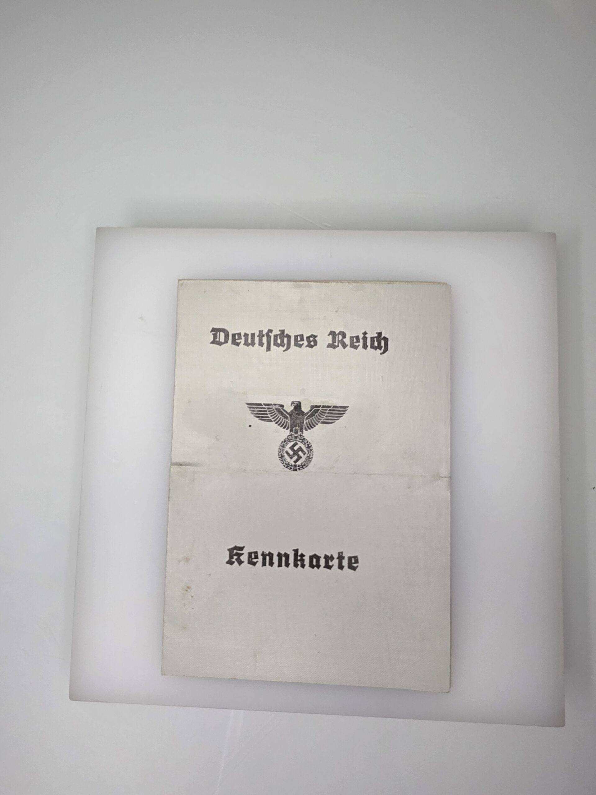 Original German Kennkarte cover with Deutsches Reich title and period eagle emblem, DOC137.