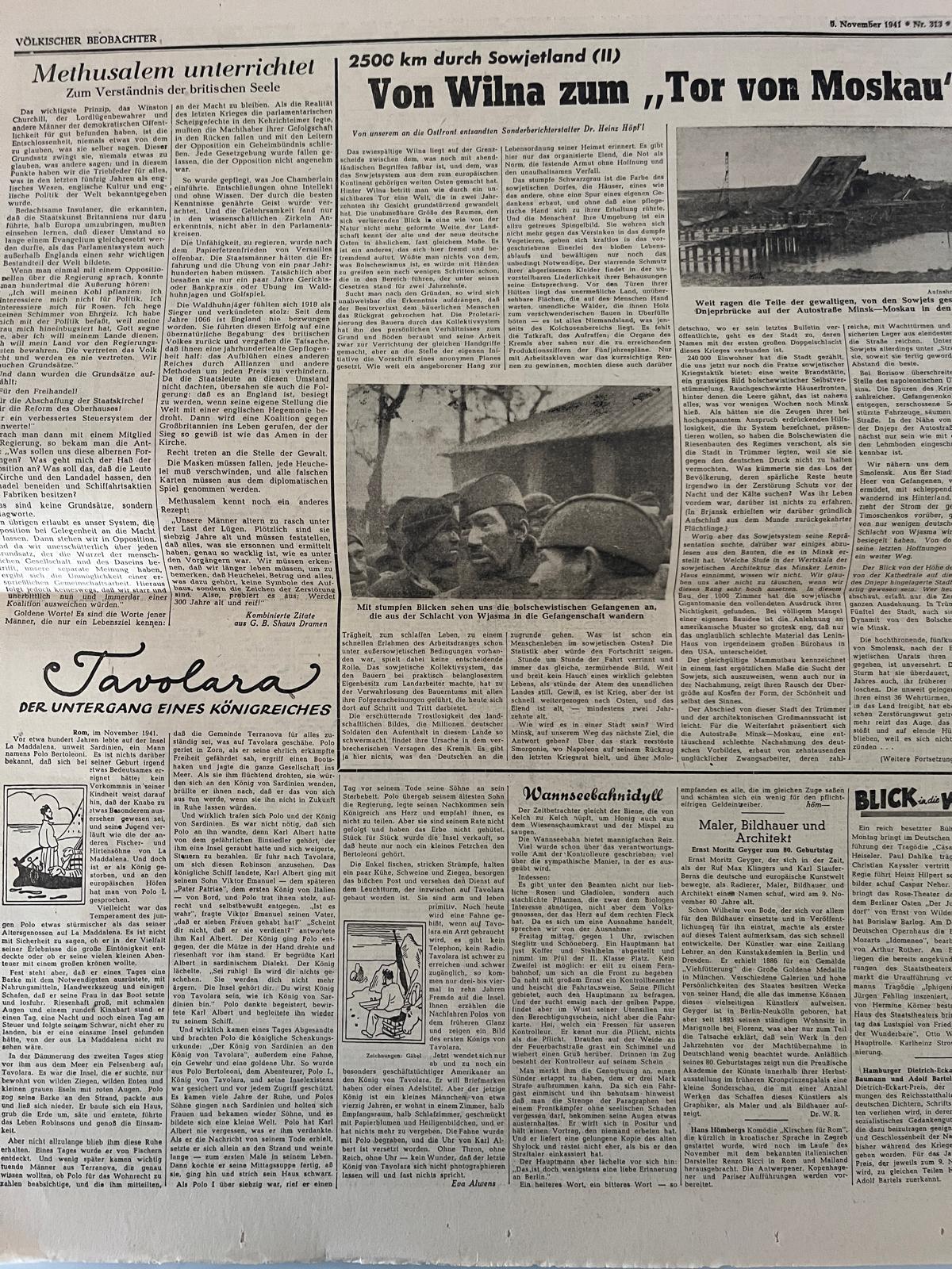 Völkischer Beobachter 9 November 1941 Berlin Edition – Munich Speech, Eastern Front & Luftwaffe Reports - Image 5