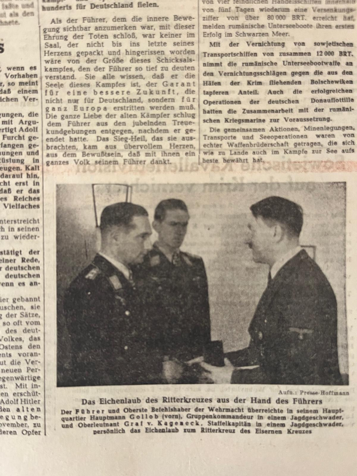 Völkischer Beobachter 9 November 1941 Berlin Edition – Munich Speech, Eastern Front & Luftwaffe Reports - Image 2