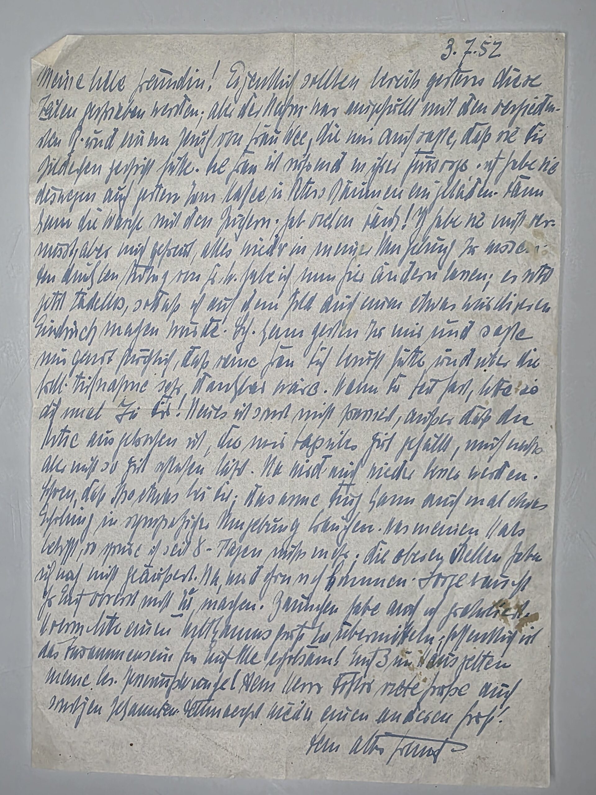Albert Kesselring prison letter 1952 handwritten front