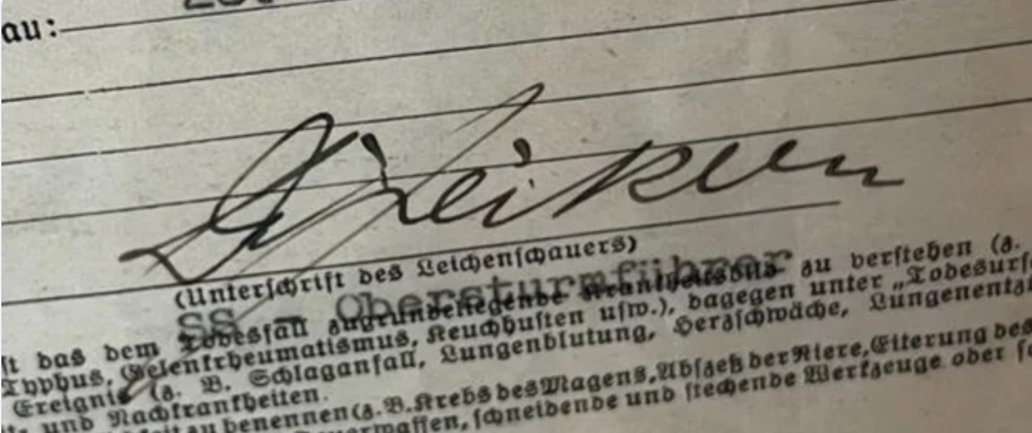 Original 1939 Mauthausen Concentration Camp Death Certificate - Image 3