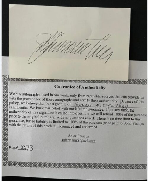 Simon Wiesenthal autograph