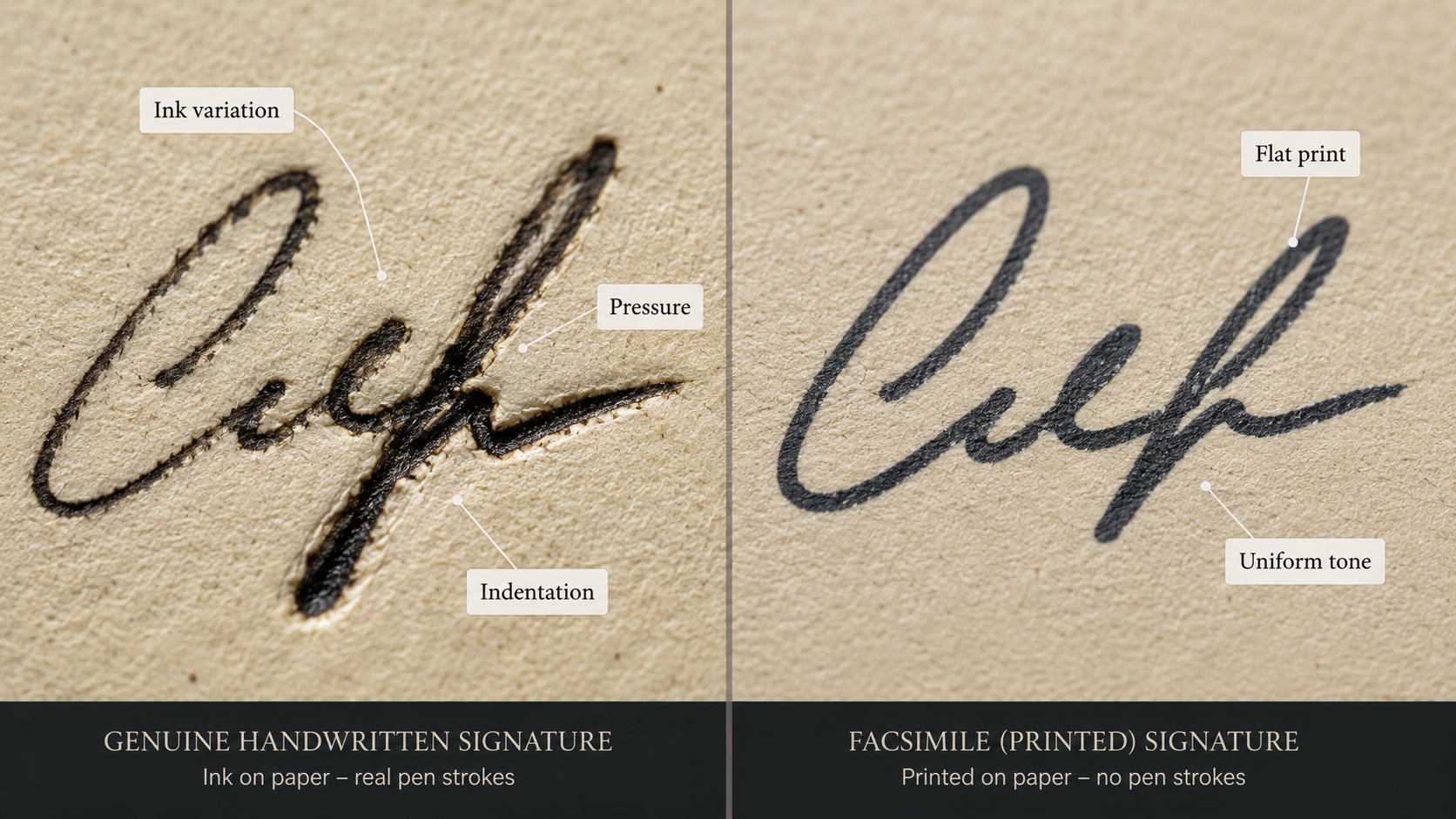 Signed Document vs Facsimile Signature