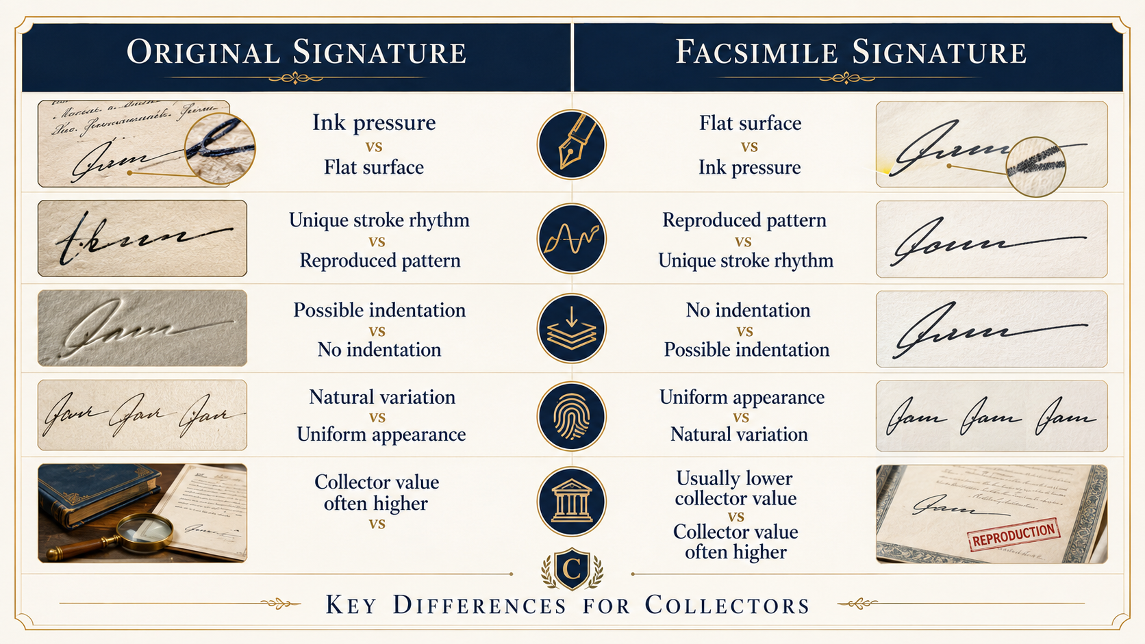 Signed Document vs Facsimile Signature