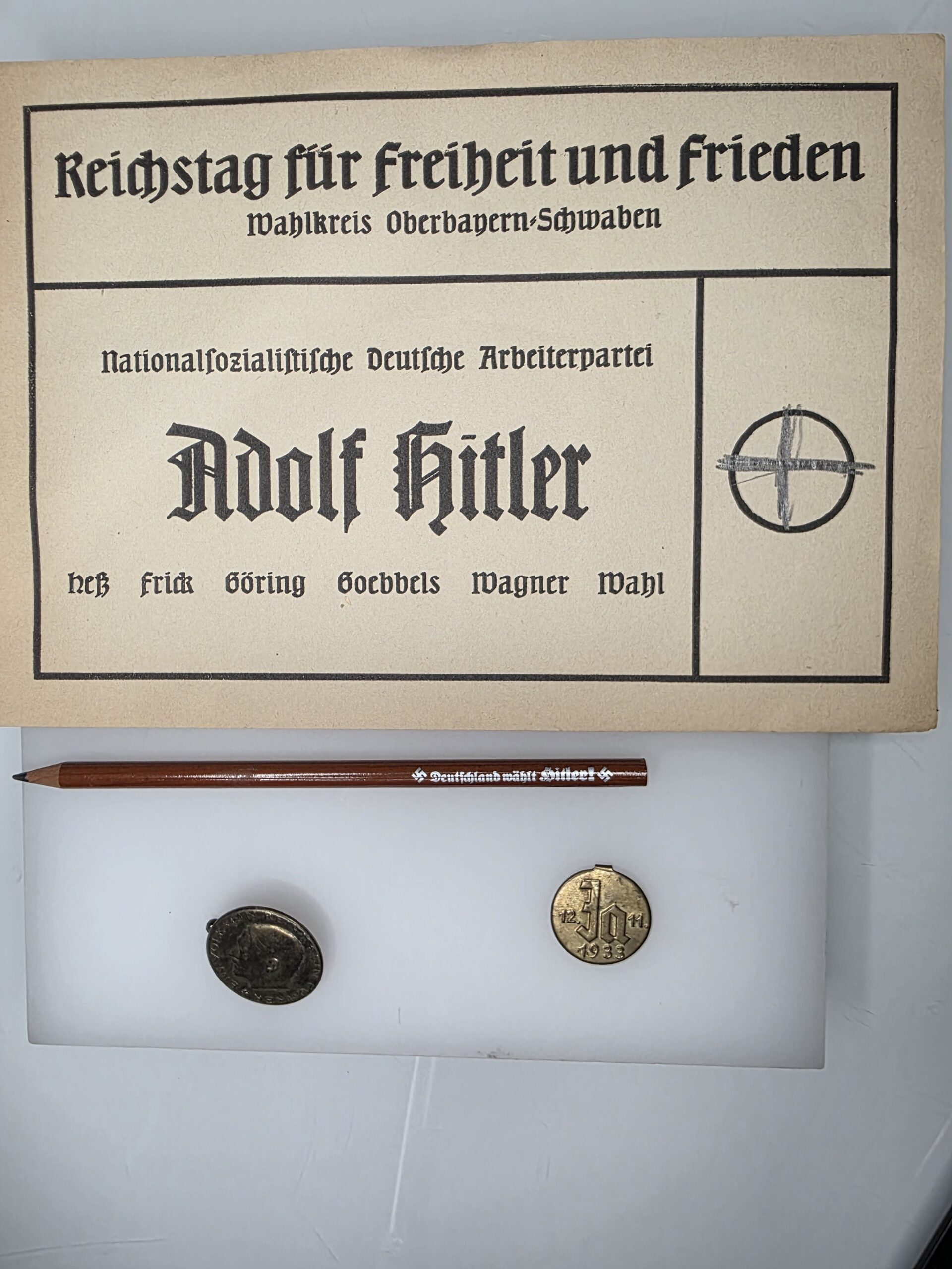 Original Hitler election propaganda set with 1936 Reichstag ballot Original Hitler election propaganda set with 1936 Reichstag ballot
