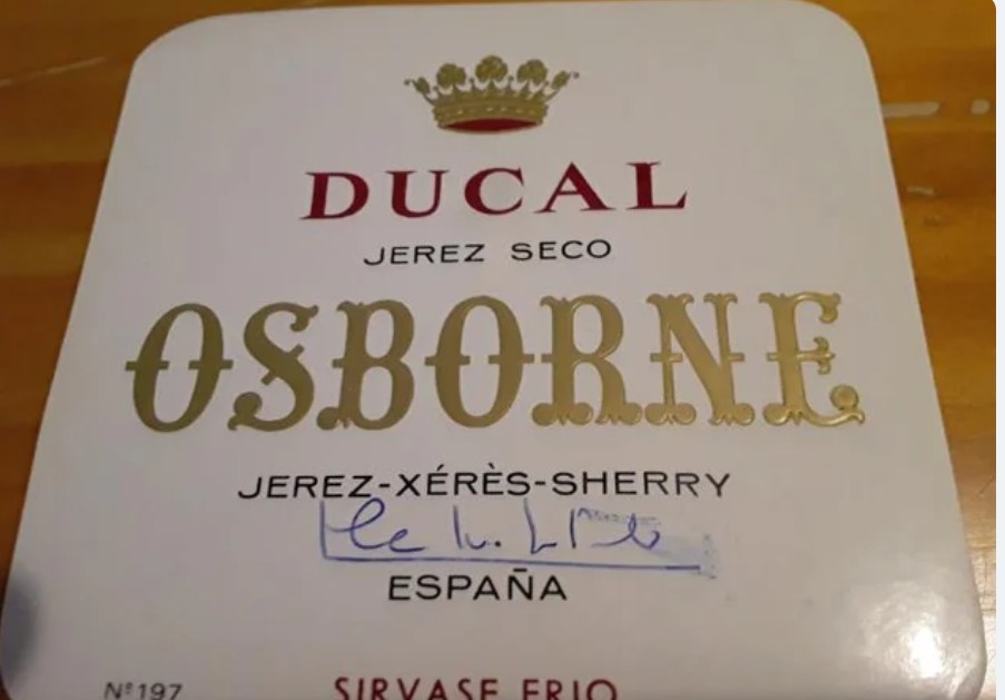 Leopoldo Calvo-Sotelo signed Osborne label