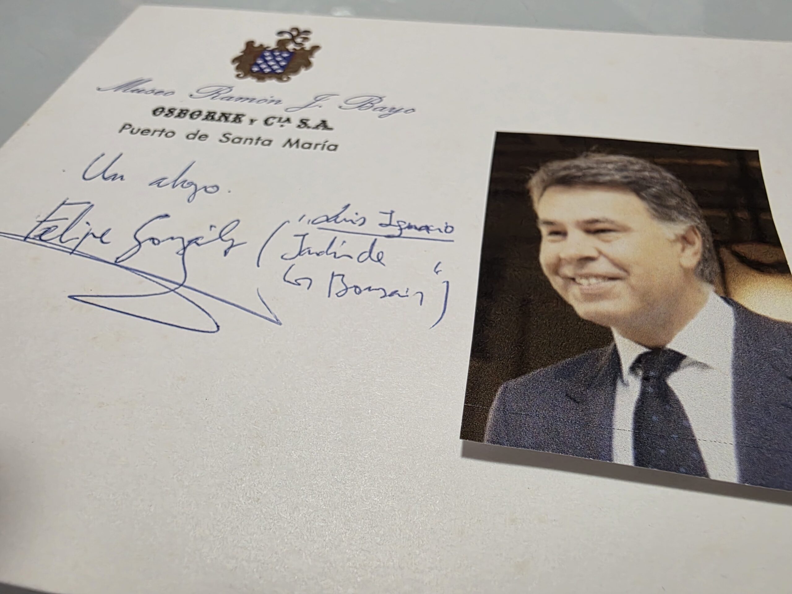 Felipe González signed museum card original autograph