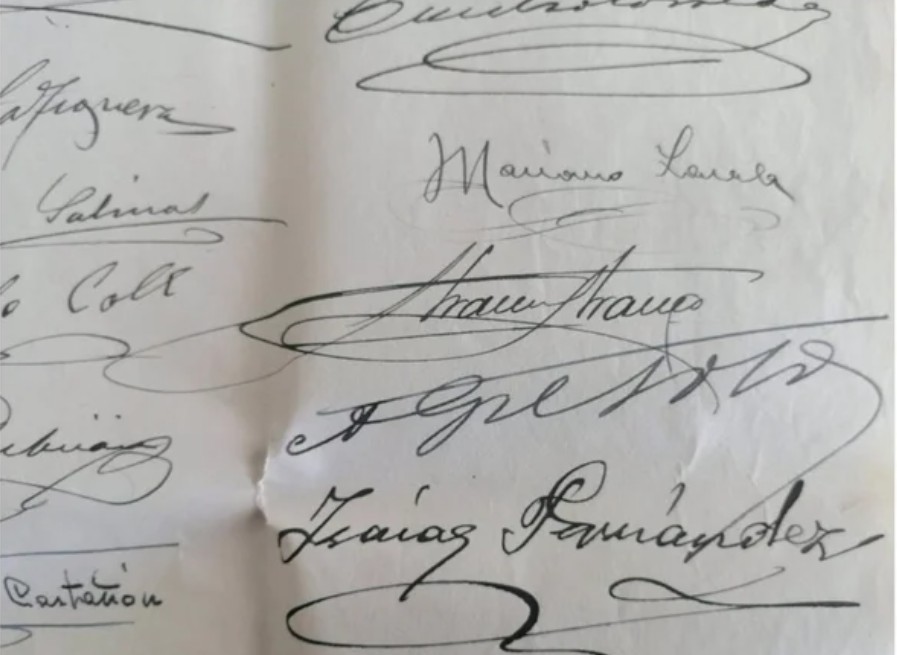 Francisco Franco 1929 condolence signature sheet detail