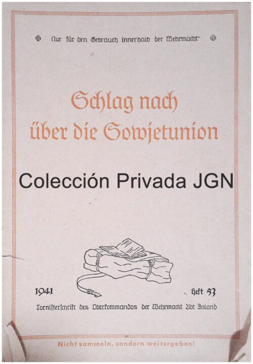 Original WWII Wehrmacht Soviet Union Booklet 1941 Heft 53