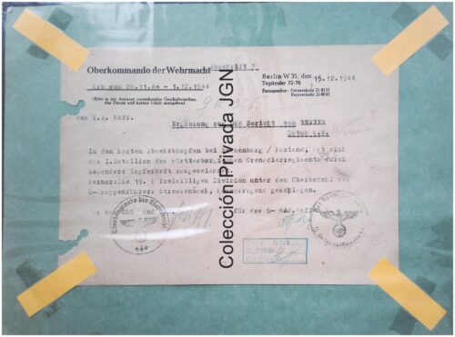 Original OKW Kurland Battle Report 1944 Wehrmacht Document