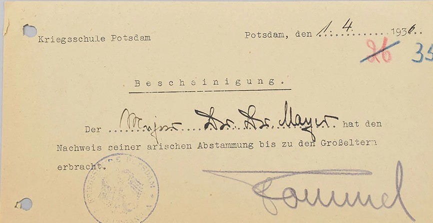 Original Erwin Rommel signed document dated 1 April 1936
