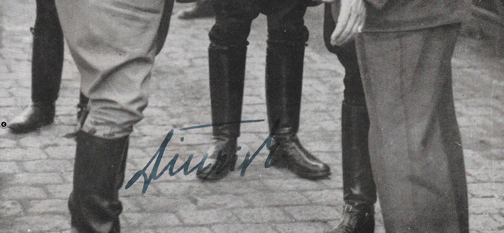 Original blue-ink Sepp Dietrich signature on Hitler photograph