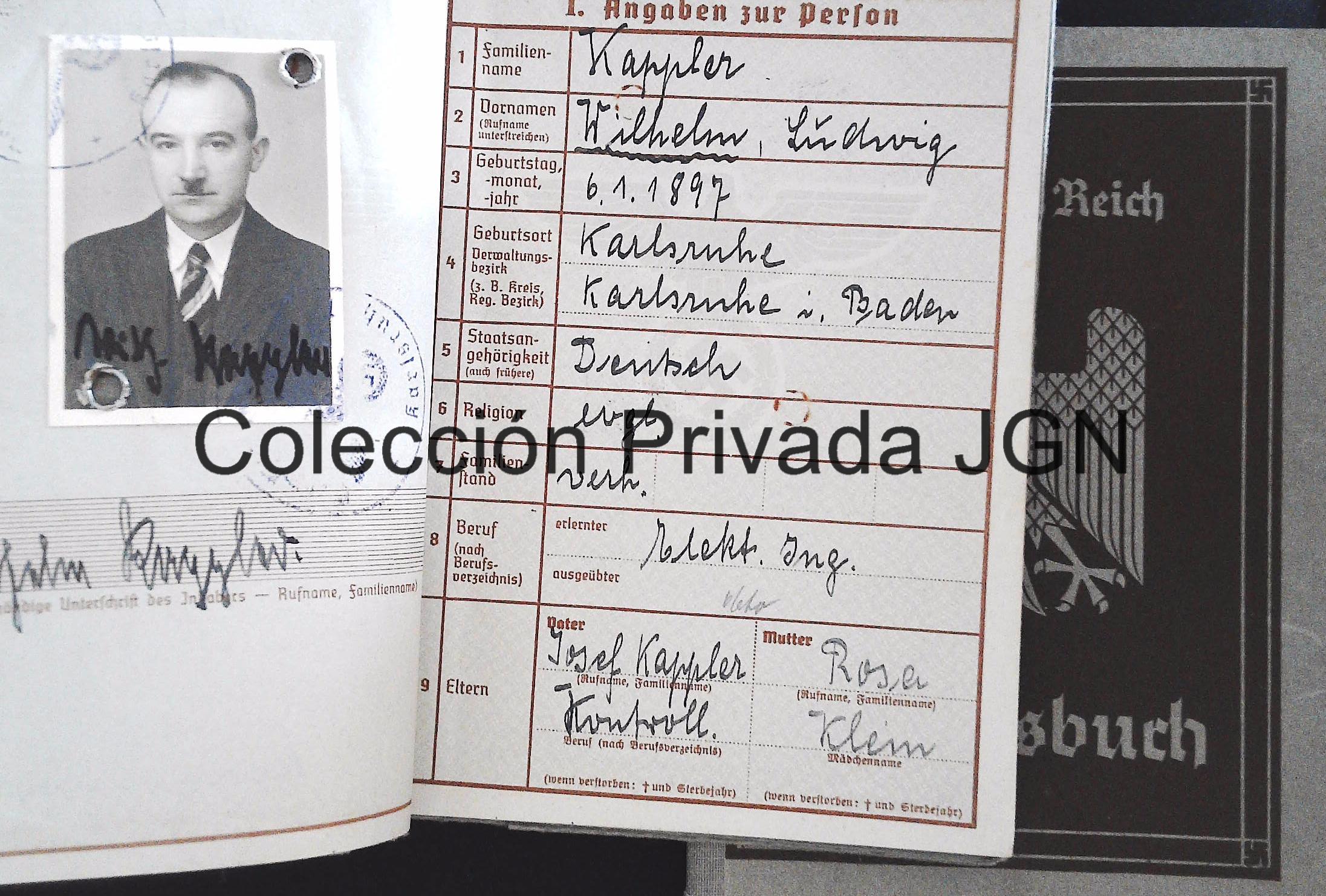 Original Wehrpass and Arbeitsbuch from the Kappler archive