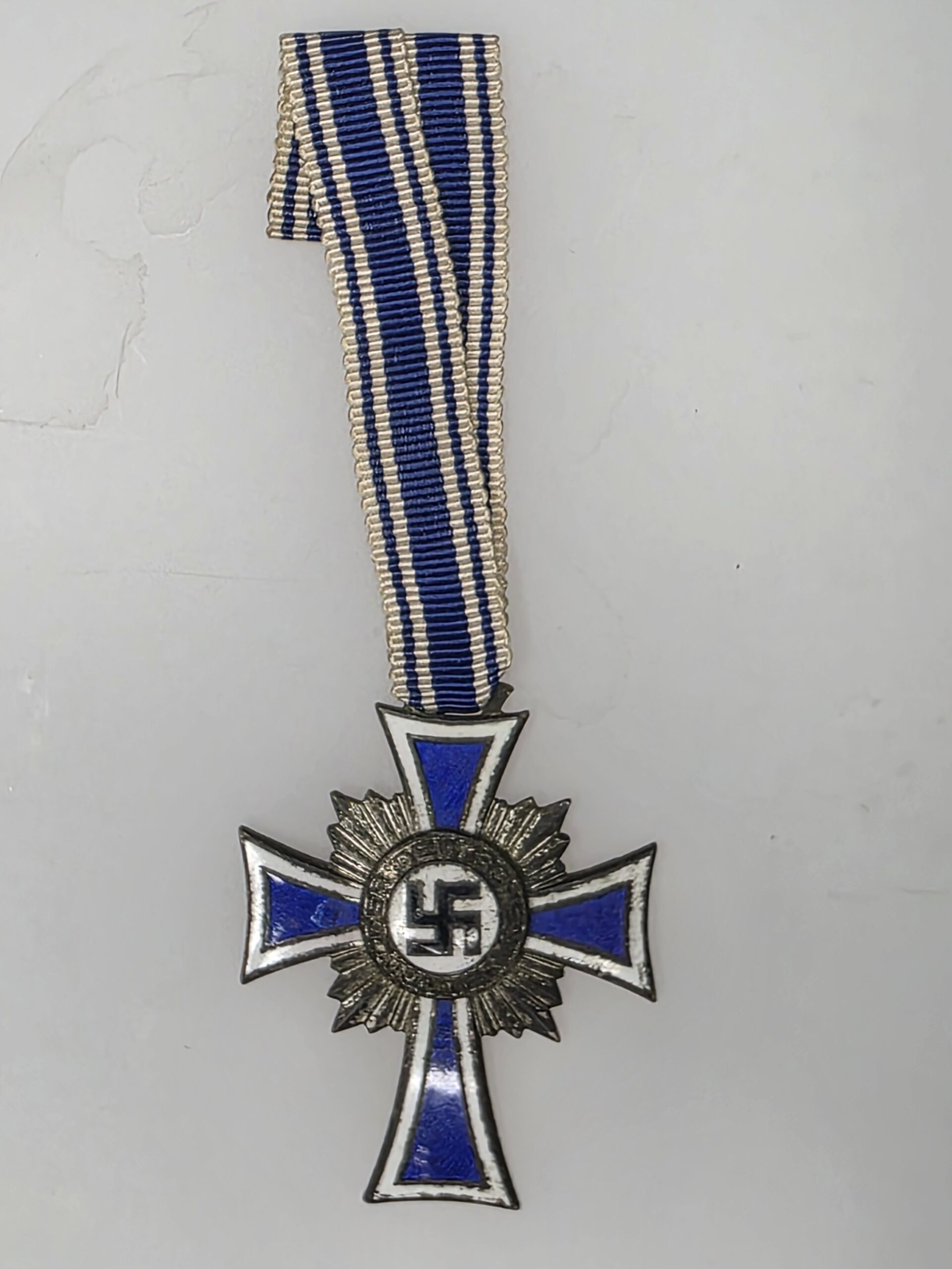 WWII German Mother’s Cross in Silver 1938 with Ribbon