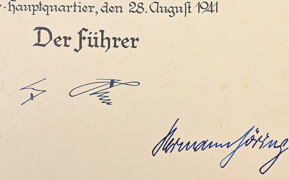 Hermann Göring signed professor appointment document 1941