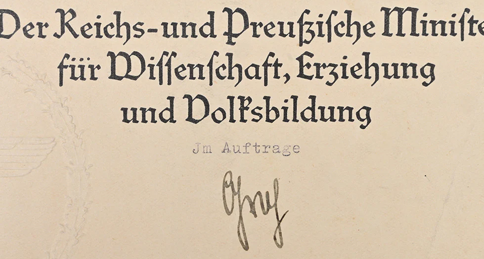 Hermann Göring signed professor appointment document 1941