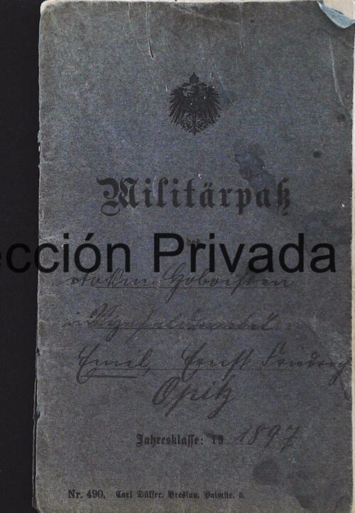 Imperial German Militärpass 1897 original cover