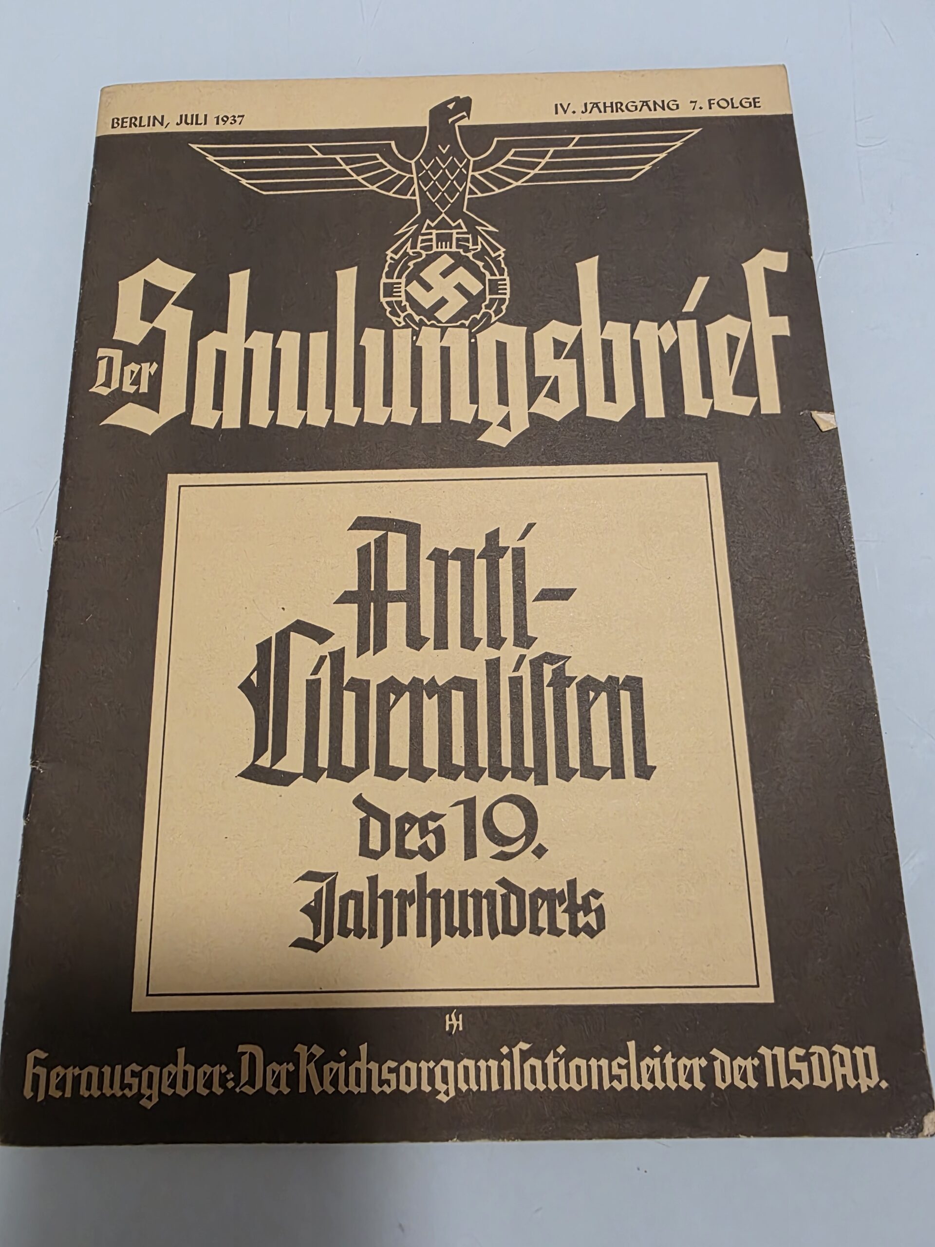 Der Schulungsbrief 1937 original NSDAP magazine