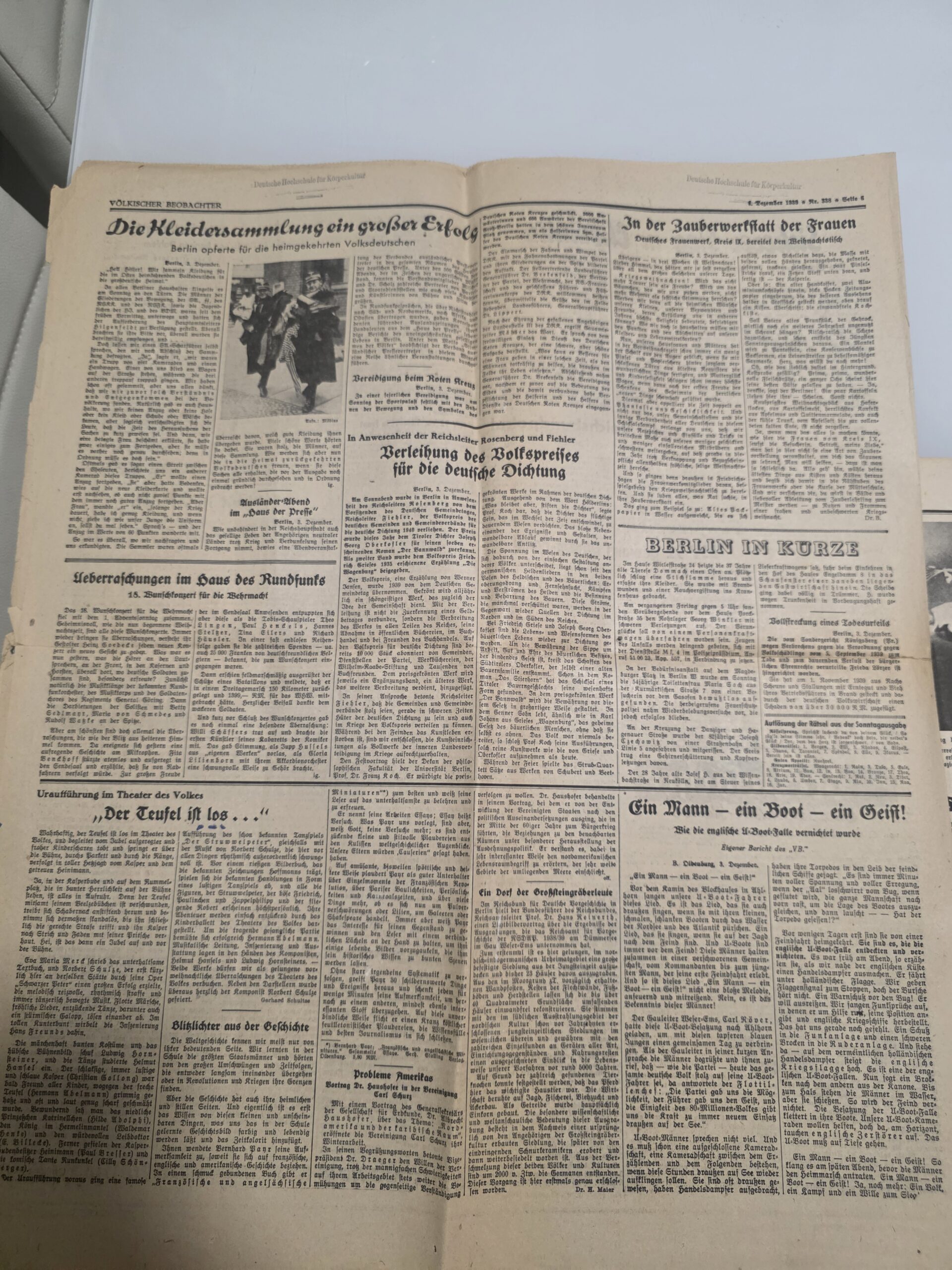 Original WWII German Newspapers 1939 & 1941 – Völkischer Beobachter + Chemnitzer Tageszeitung - Image 6