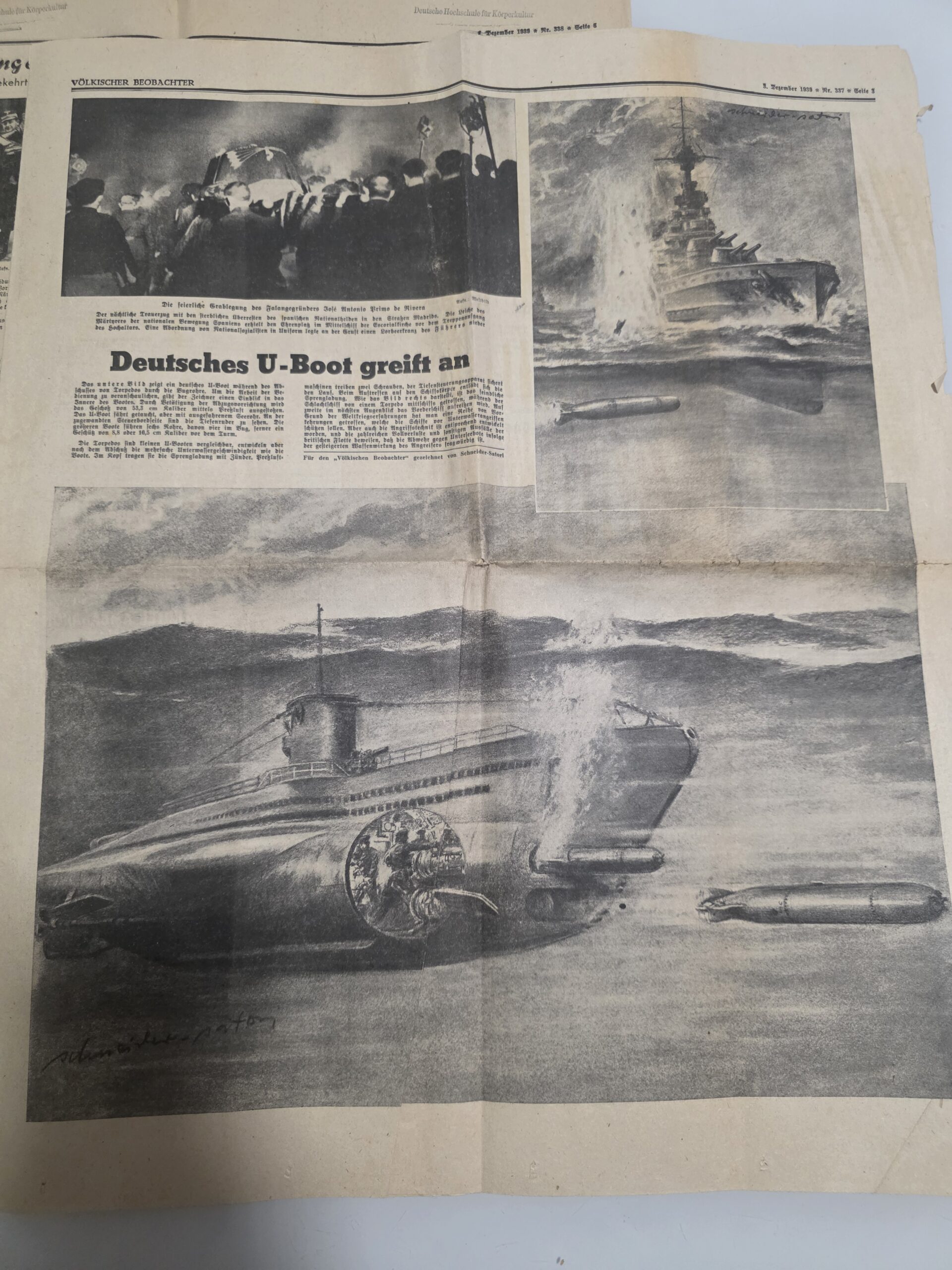 Original WWII German Newspapers 1939 & 1941 – Völkischer Beobachter + Chemnitzer Tageszeitung - Image 5