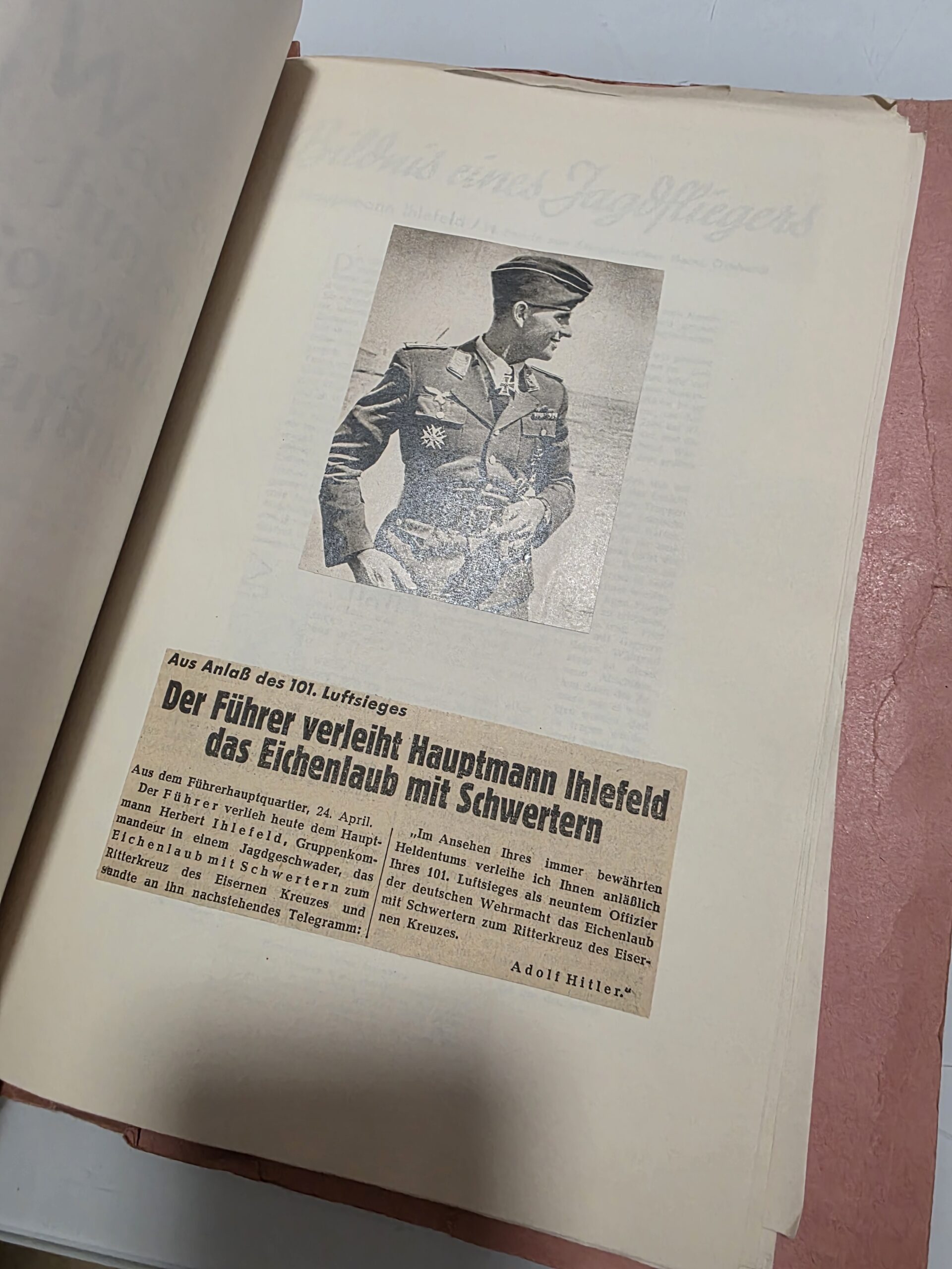 Original WWII German Luftwaffe Scrapbook – Rommel, Mölders, Galland & Ihlefeld - Image 9