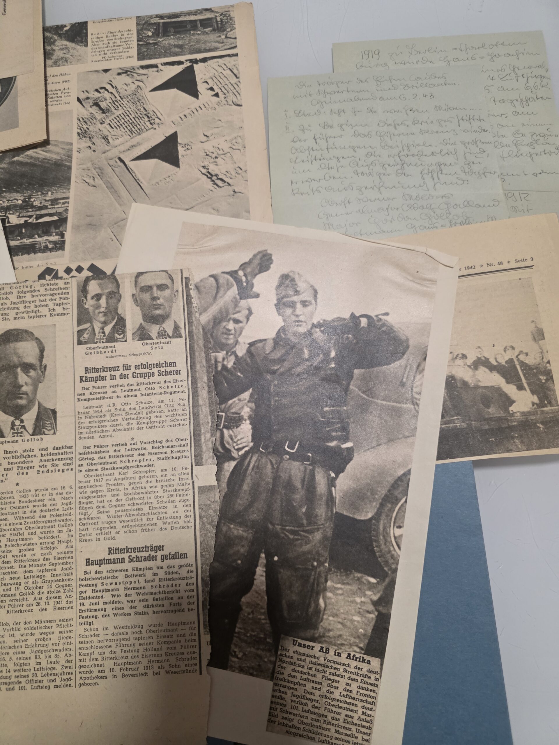 WWII German Luftwaffe commanders illustrated sheet