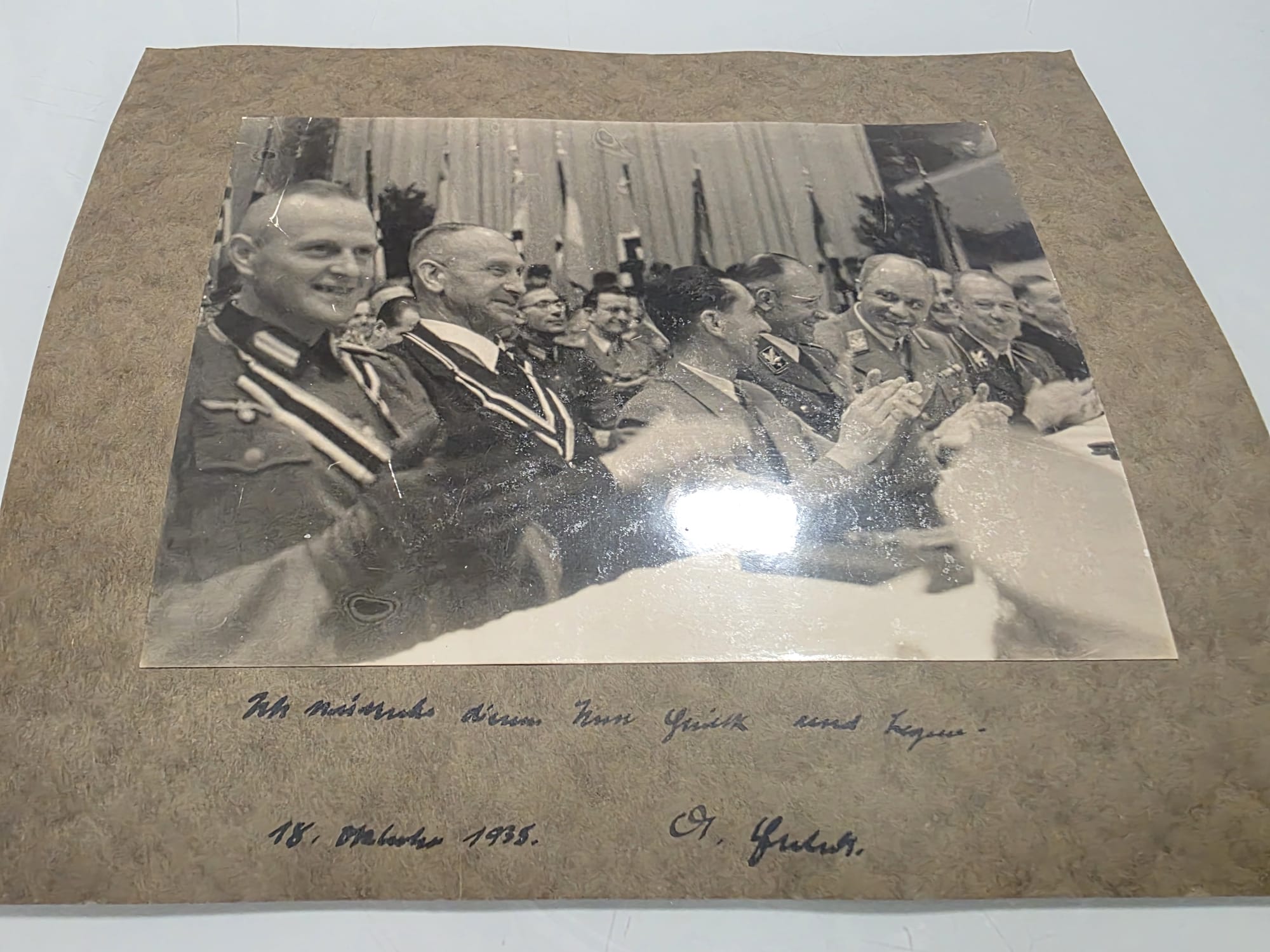 1935 German Group Photograph with Joseph Goebbels Attributed Signature & Inscription - Image 4