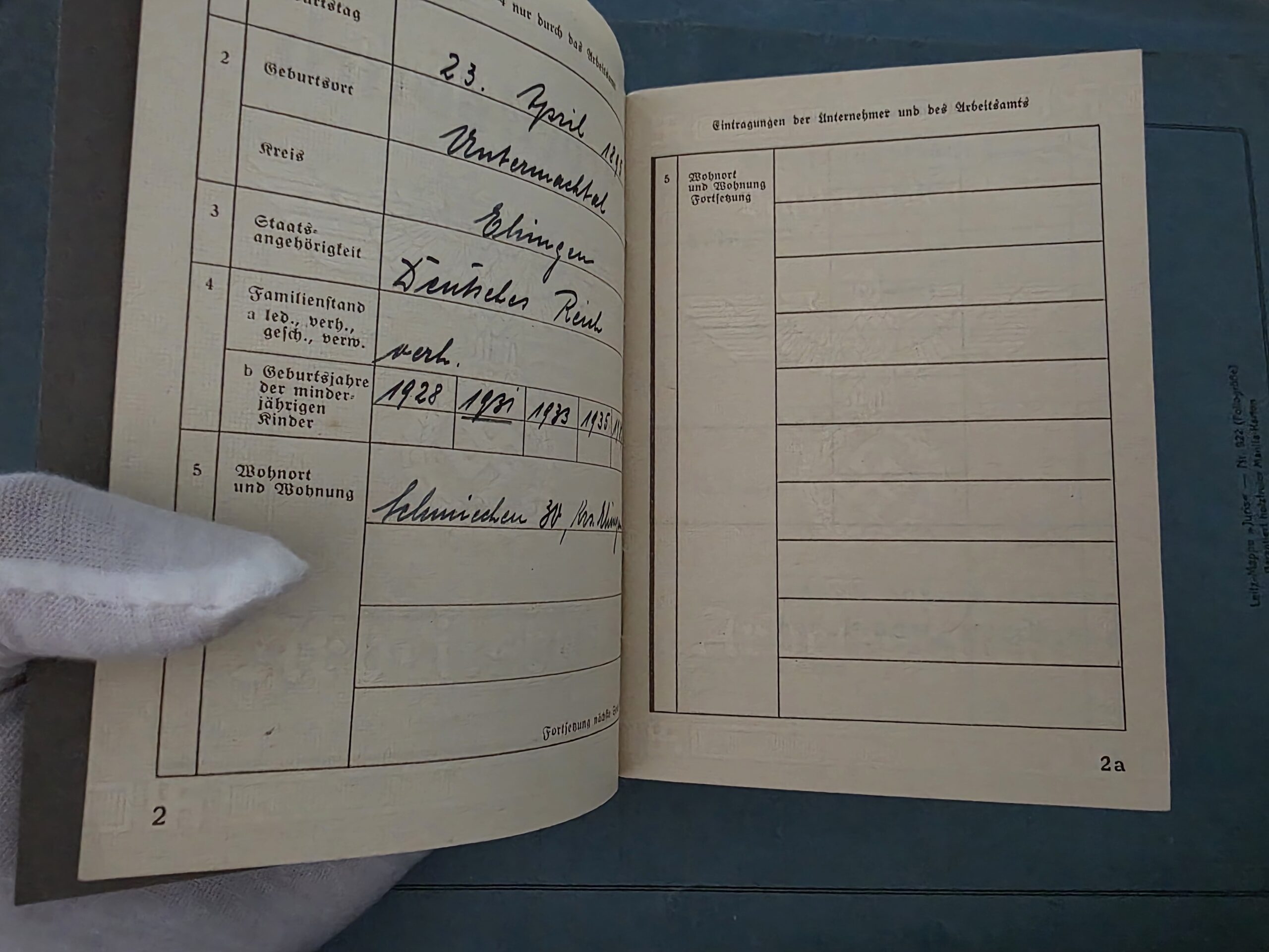 WWII German Arbeitsbuch – Georg Ziegler Original Work Book - Image 3
