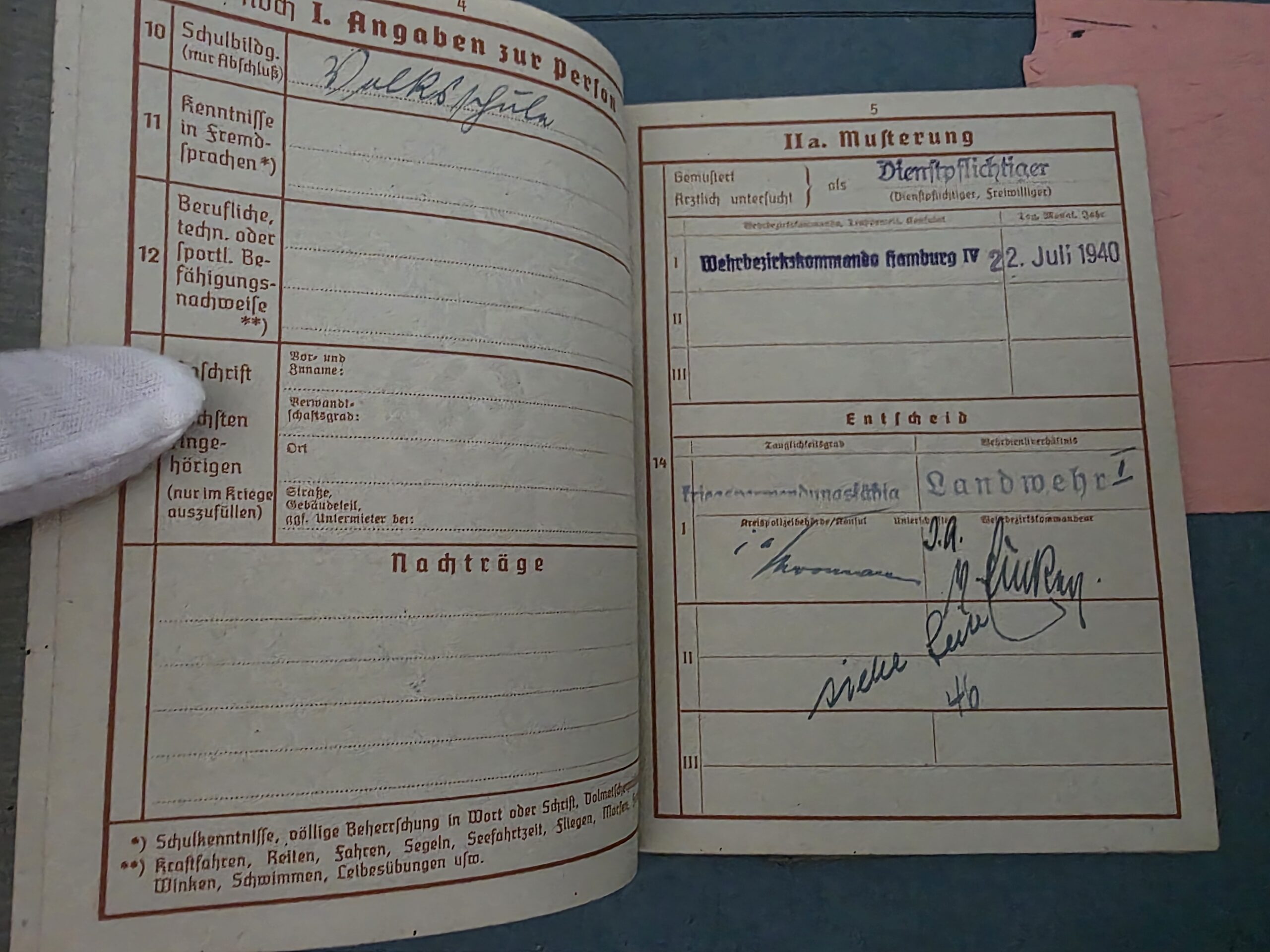 WWII German Wehrpass – Heinrich Brockmöller UK Exemption Papers 1940–43 - Image 7