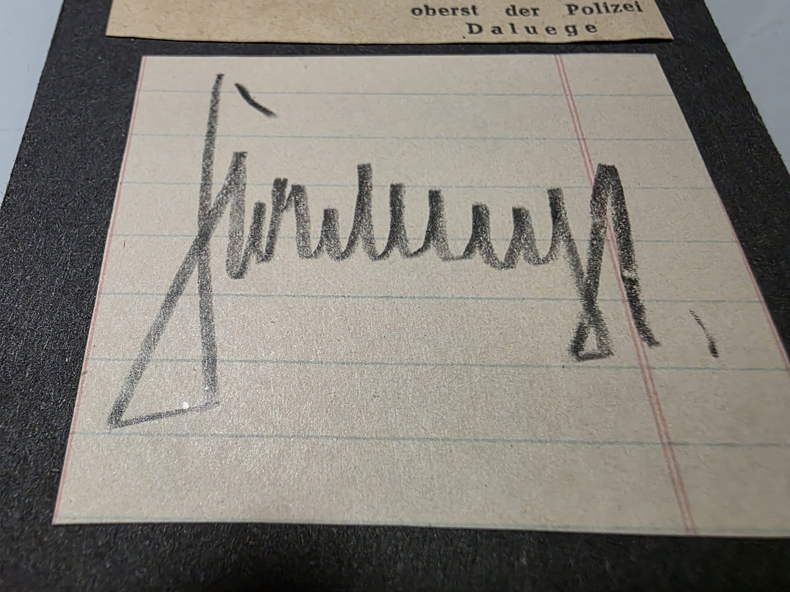 Original Kurt Daluege pencil signature with WWII newspaper clipping Original Kurt Daluege pencil signature with WWII newspaper clipping