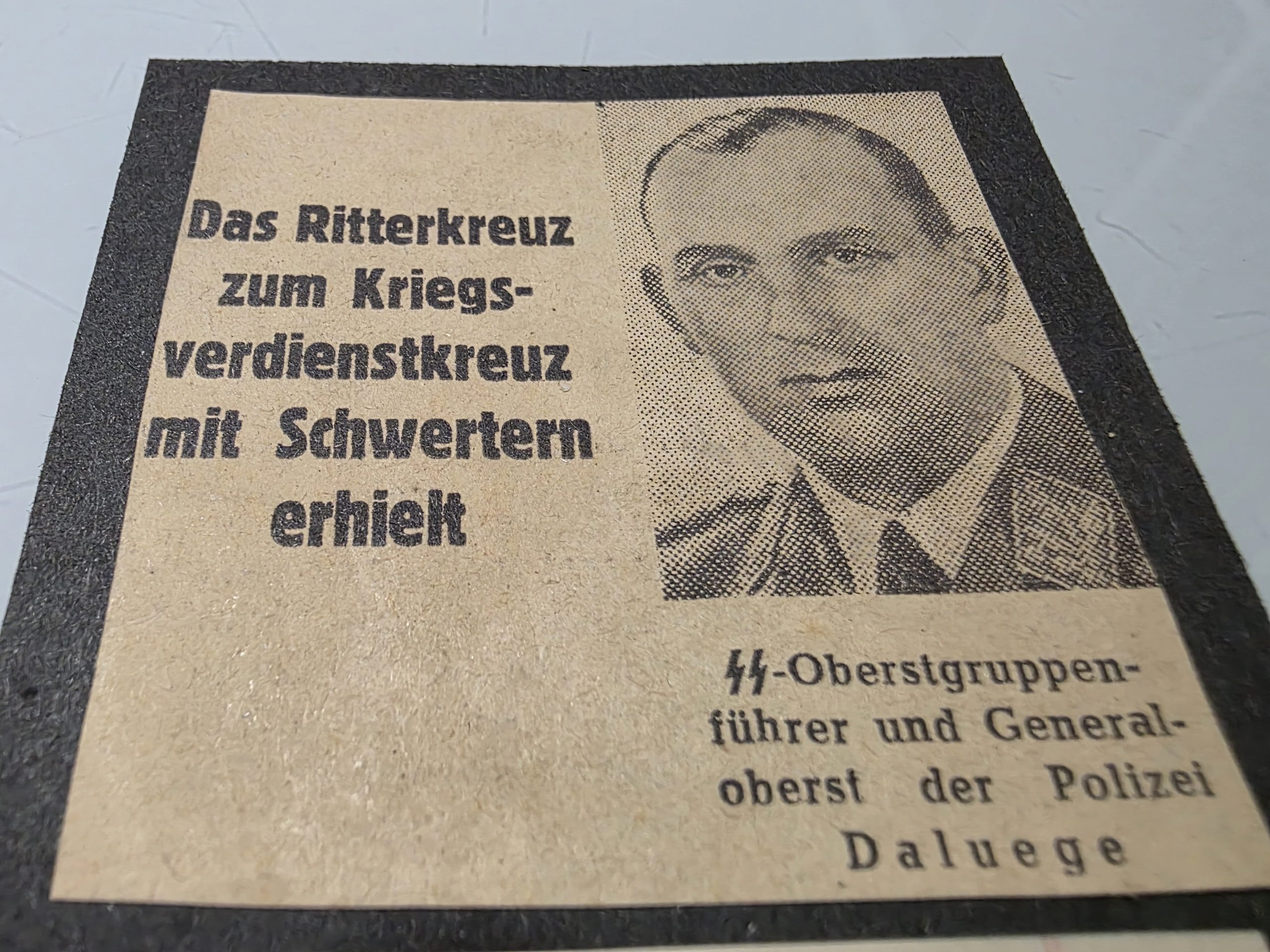 Kurt Daluege autograph and period German press cutting