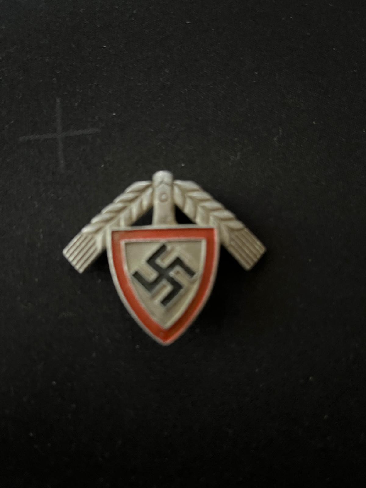 Original WWII German RAD Leader Cap Badge – Enameled Insignia - Image 2