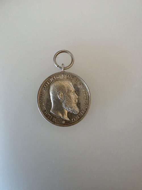 Original Württemberg Silver Military Merit Medal showing King Wilhelm II and K Schwenzer signature