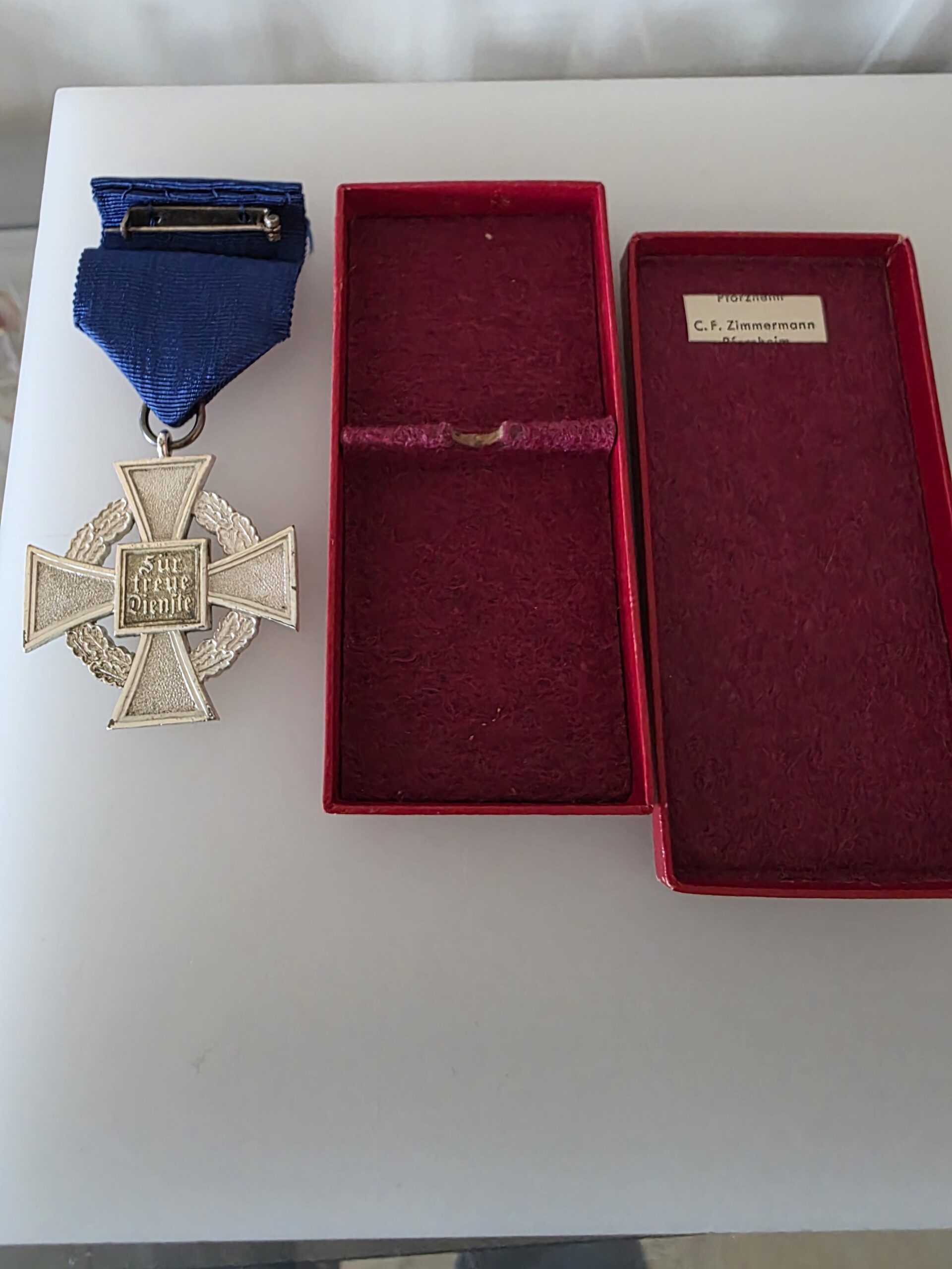 WWII German 25 Year Faithful Service Cross – C.F. Zimmermann Cased - Image 2