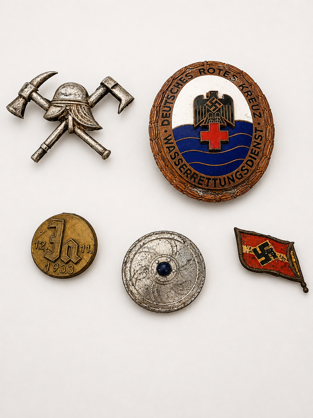 Original WWII German Badge Lot Front View