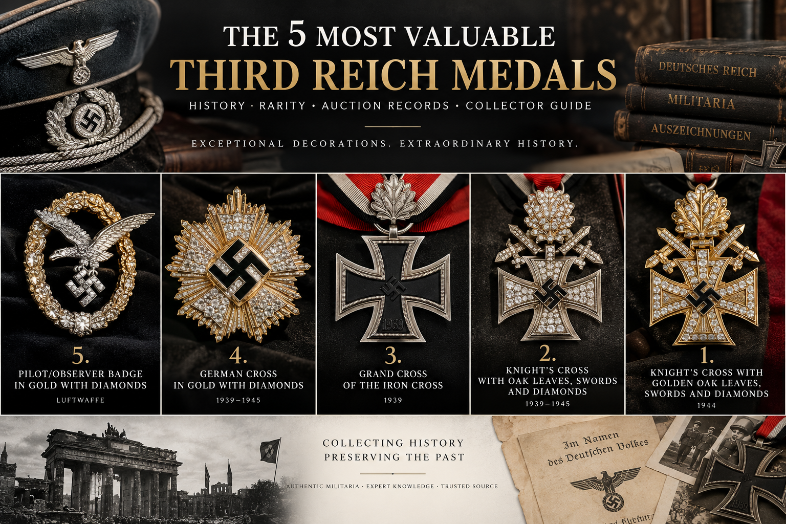 Most Valuable Third Reich Medals – Knight’s Cross with Golden Oak Leaves, Swords and Diamonds