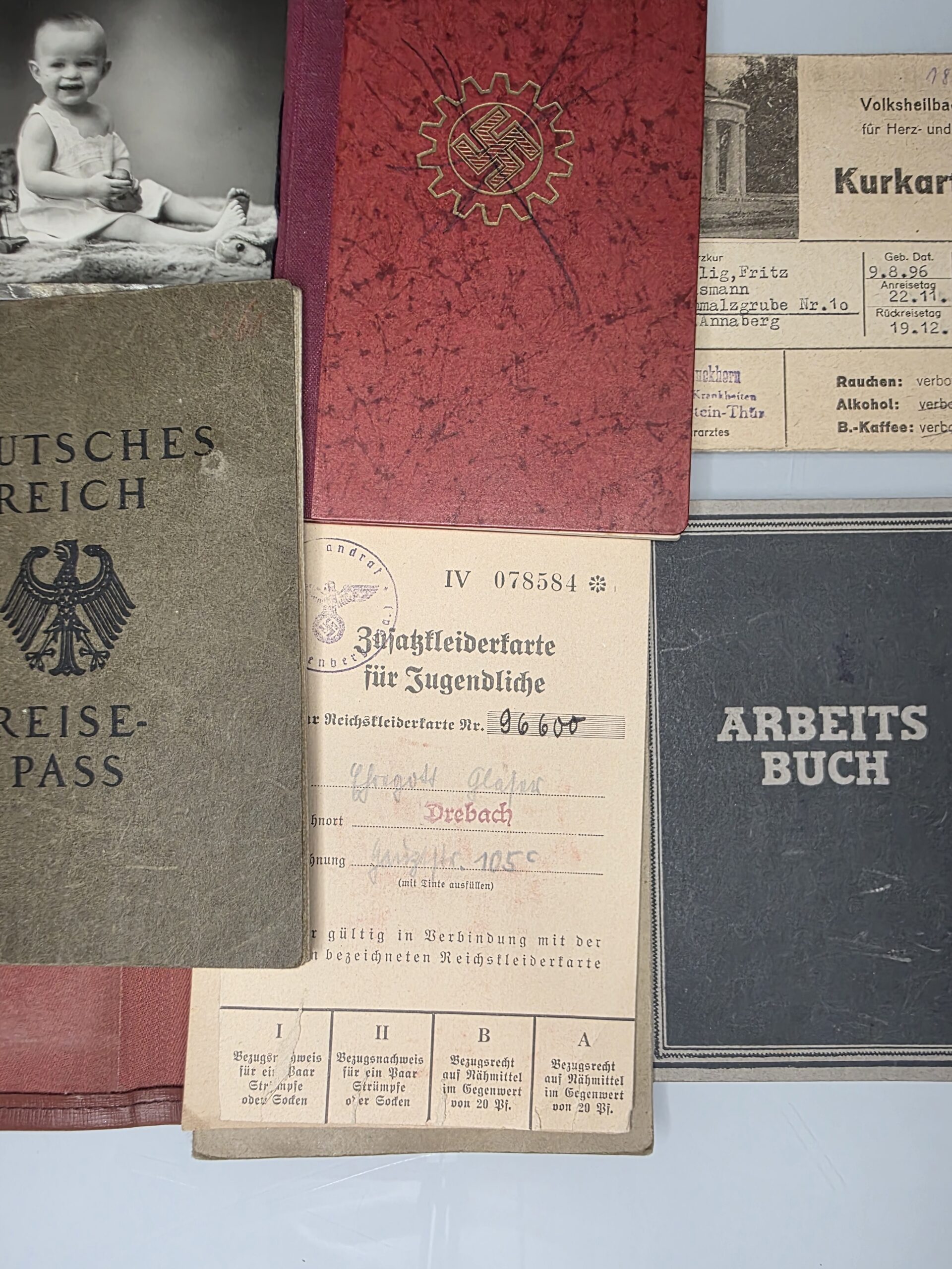 WWII German document collection 10 piece Saxony archive