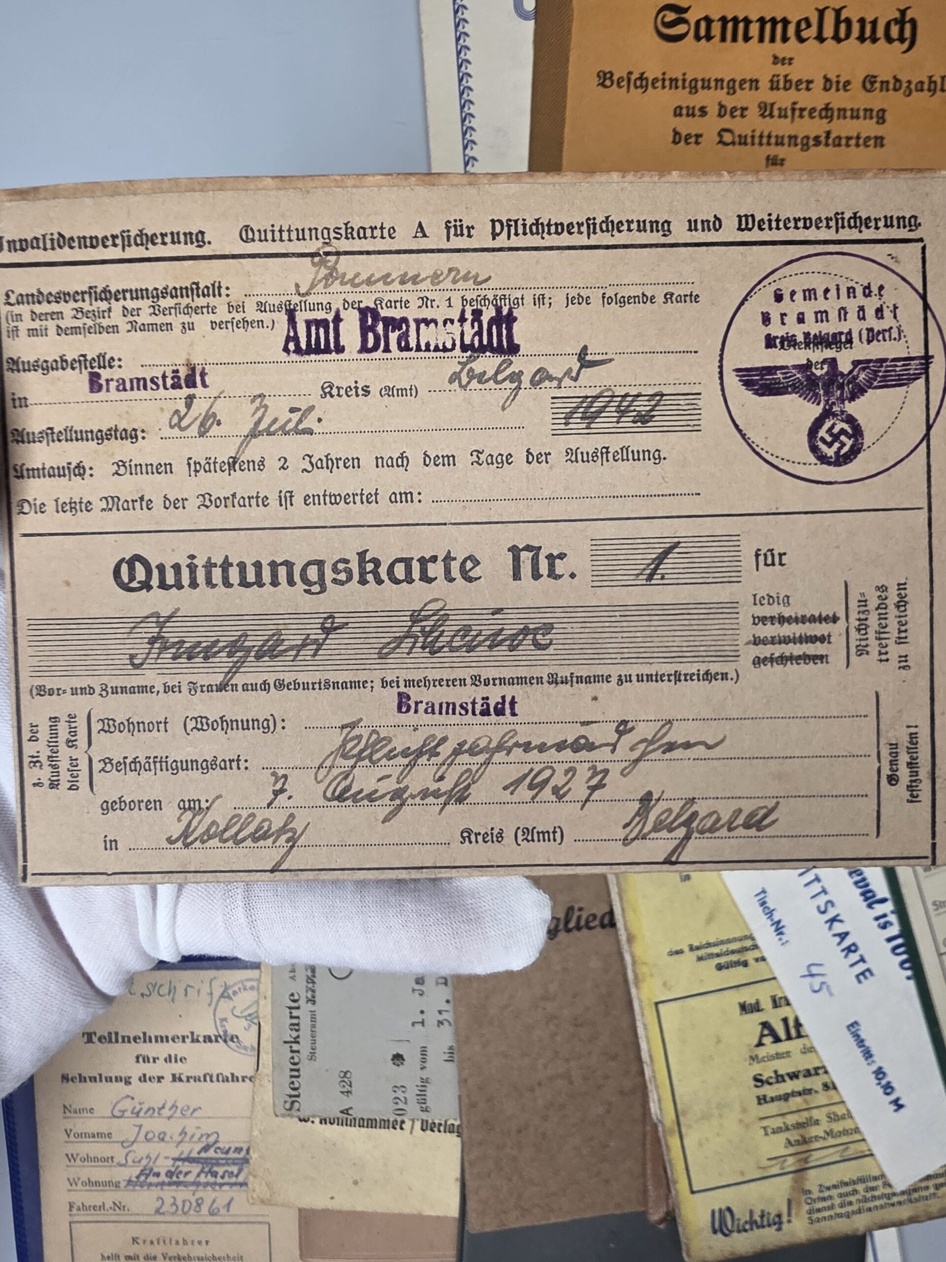 WWII German Document Archive 1938–1945 – Wehrmacht, IDs & Ration Papers - Image 11