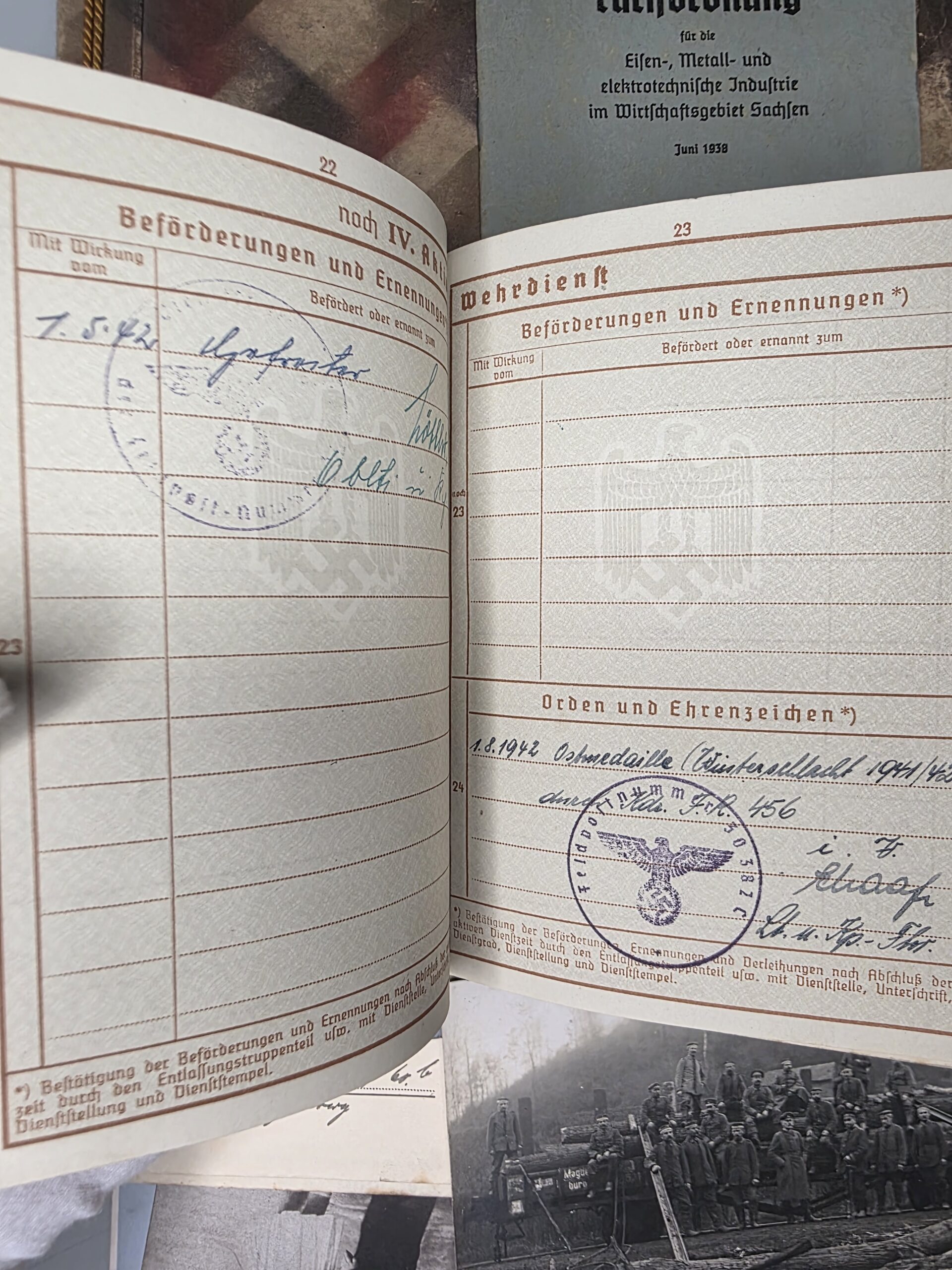 WWII German Wehrpass Group – 256th Infantry Division, Ostmedaille & Death Letter - Image 15