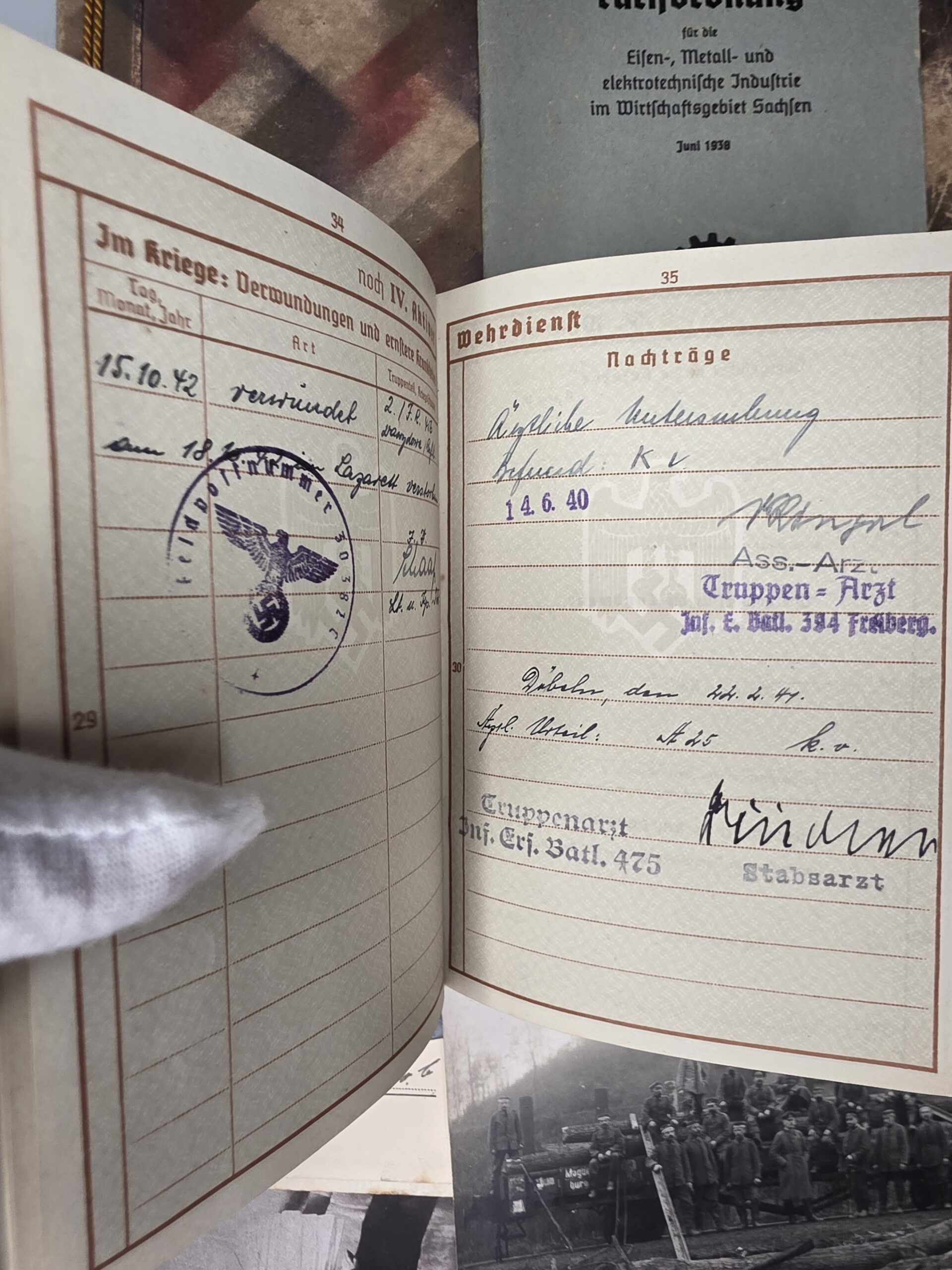 WWII German Wehrpass Group – 256th Infantry Division, Ostmedaille & Death Letter - Image 13