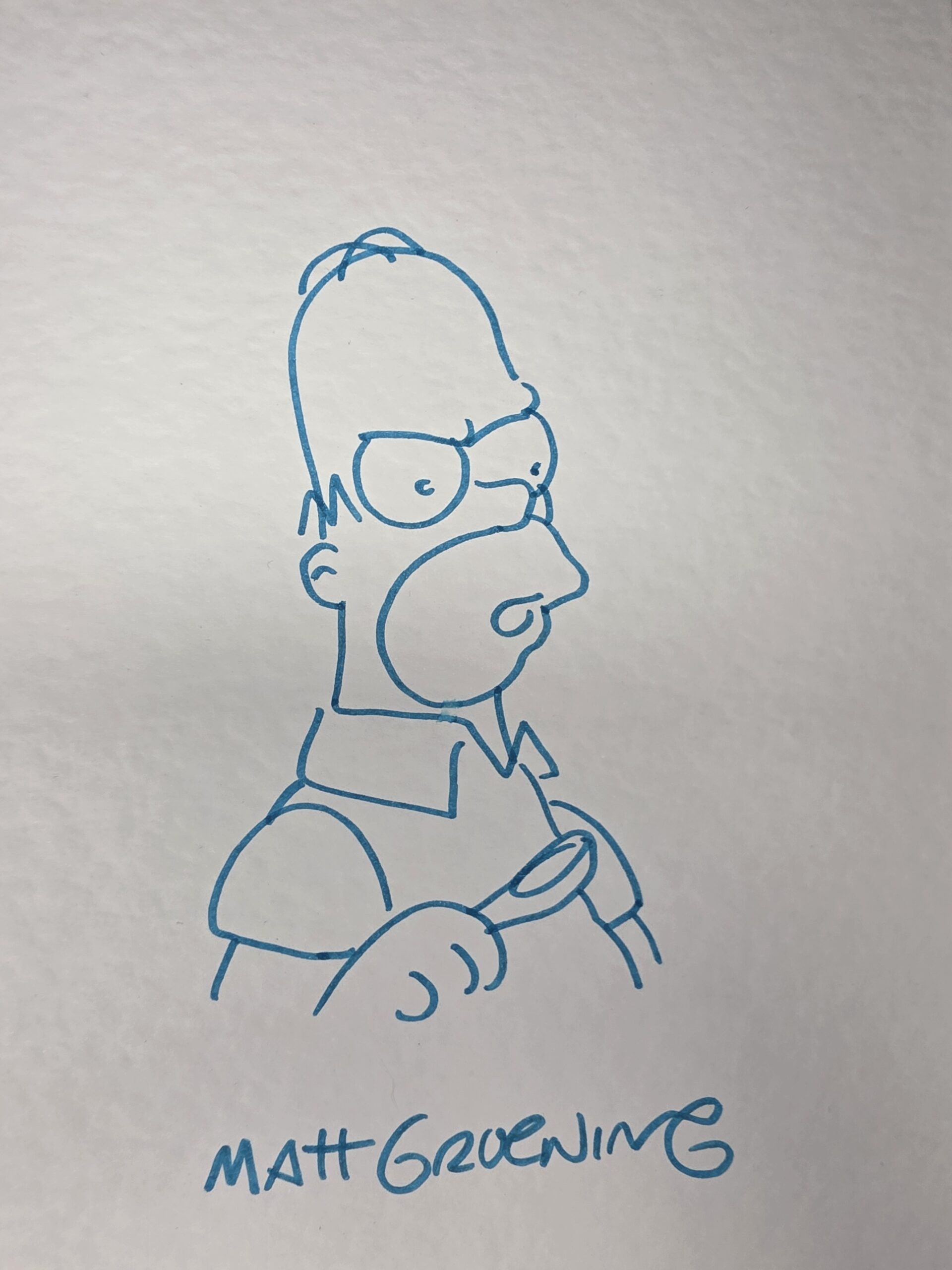 Matt Groening Homer Simpson Drawing – Original Signed Sketch with COA - Image 3
