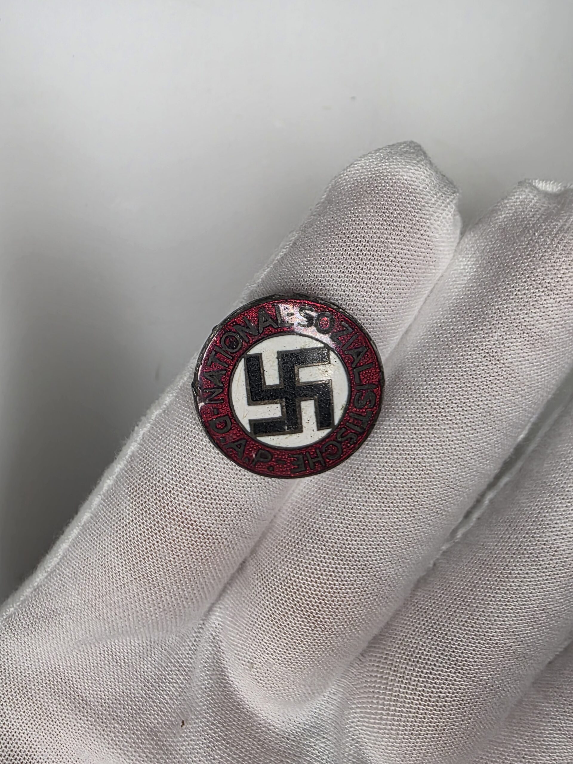 NSDAP Party Badge RZM No. 34 Karl Wurster enamel front