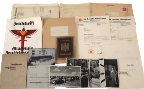 WWII German document collection U-boat DAF Arbeitsbuch