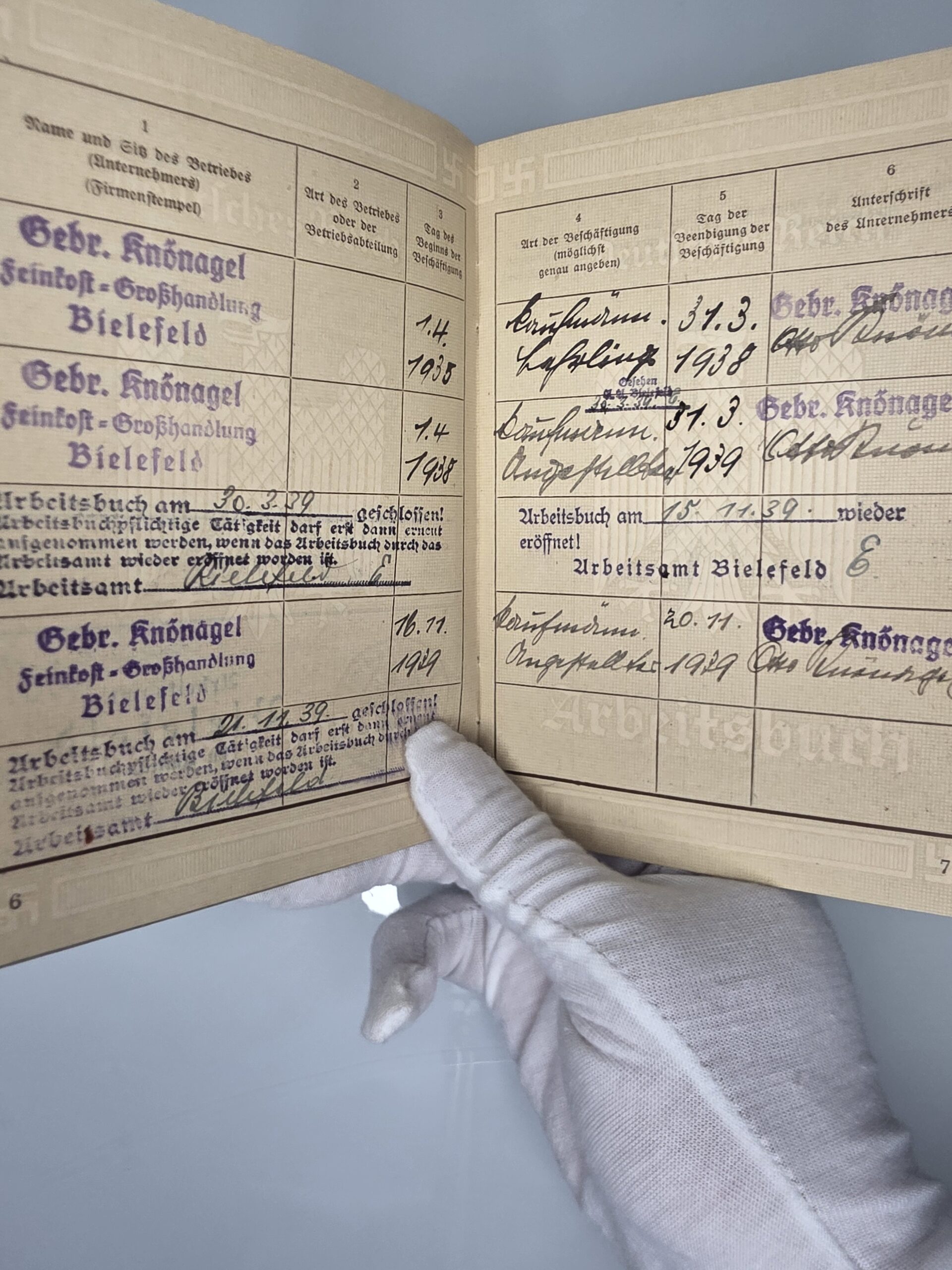 German Arbeitsbuch 1935 – Heinz Ramsbrock, Bielefeld Commercial Apprentice IIWW - Image 2